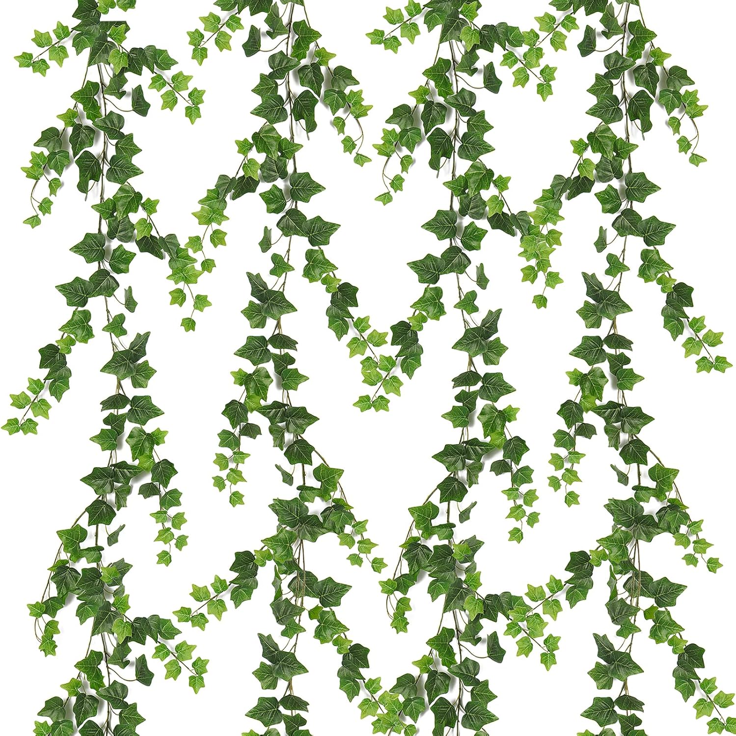 RECUTMS 4Pcs Artificial Vines Ivy Garland 74.8inch Fake Vines with Silk Green Leaves Faux Hanging Plants Greenery Decorations for Bedroom Table Centerpieces Wall Party Wedding Room Decor