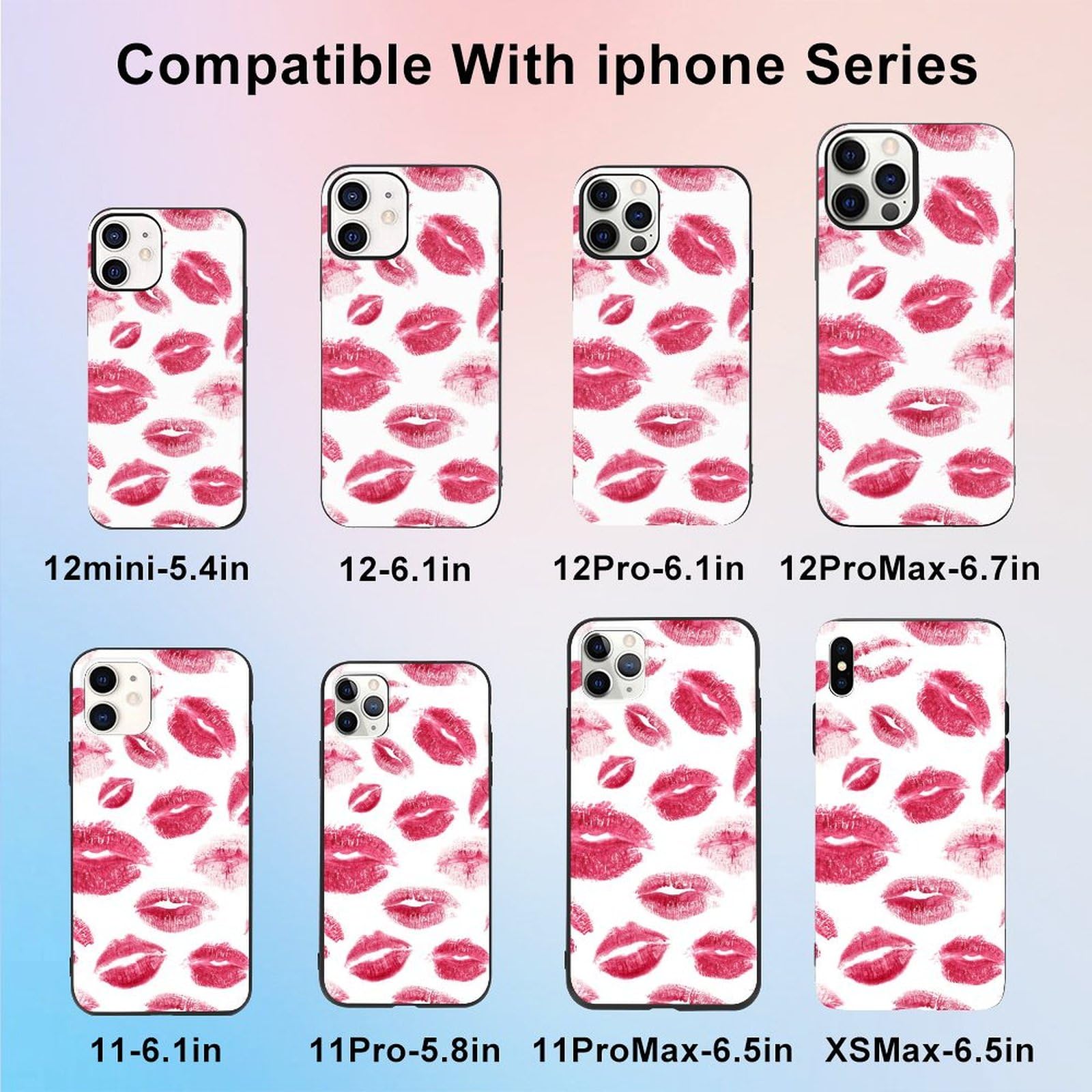 Amazon.co.jp: iPhone 14 ケース キスマーク 口紅 ピンク 全機種対応