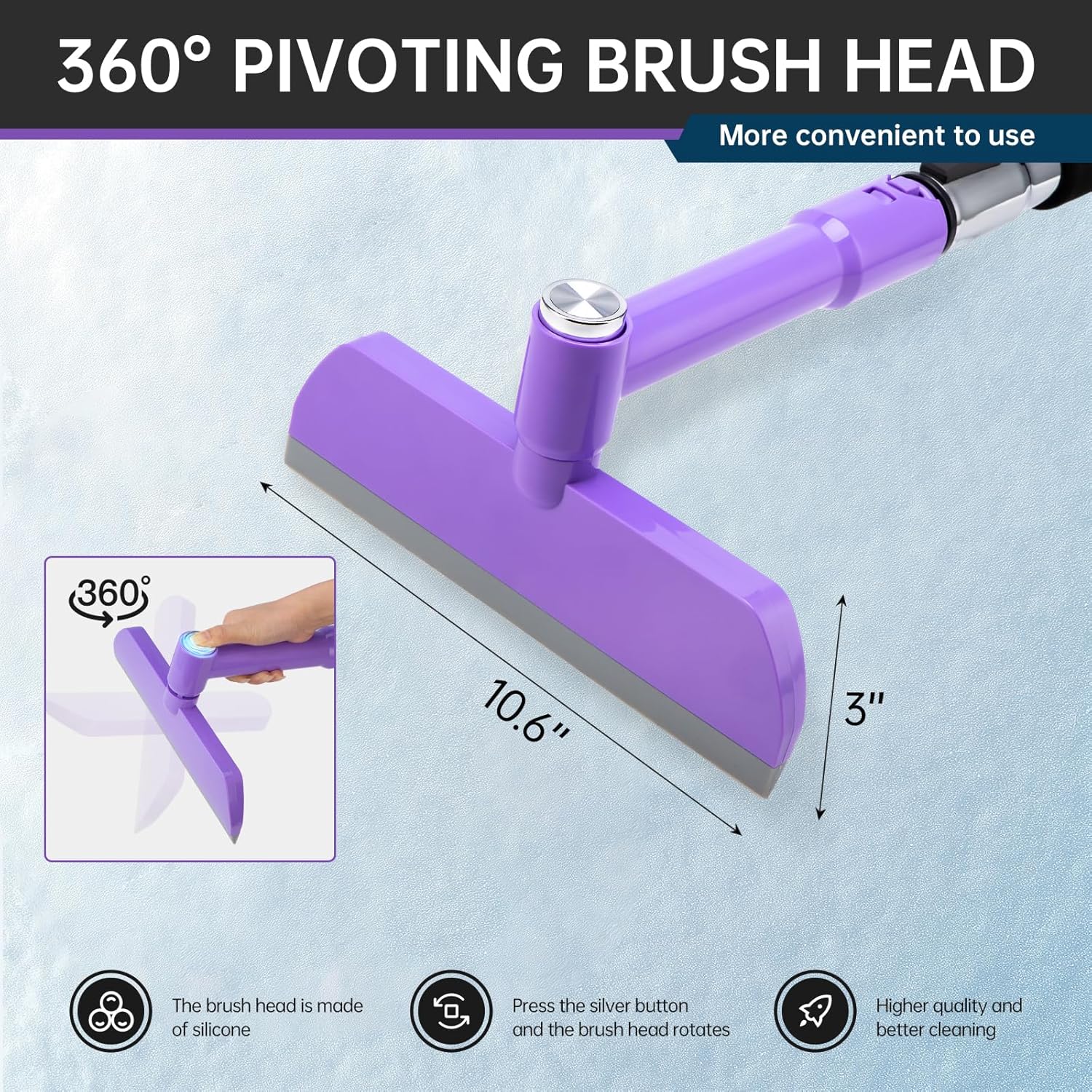 REALYOU 49.2" Snow Brush & Ice Scraper for Car Windshield, Upgraded Extendable Snow Brush with 360° Pivoting Brush Head and Foam Grip for Car Auto Truck SUV