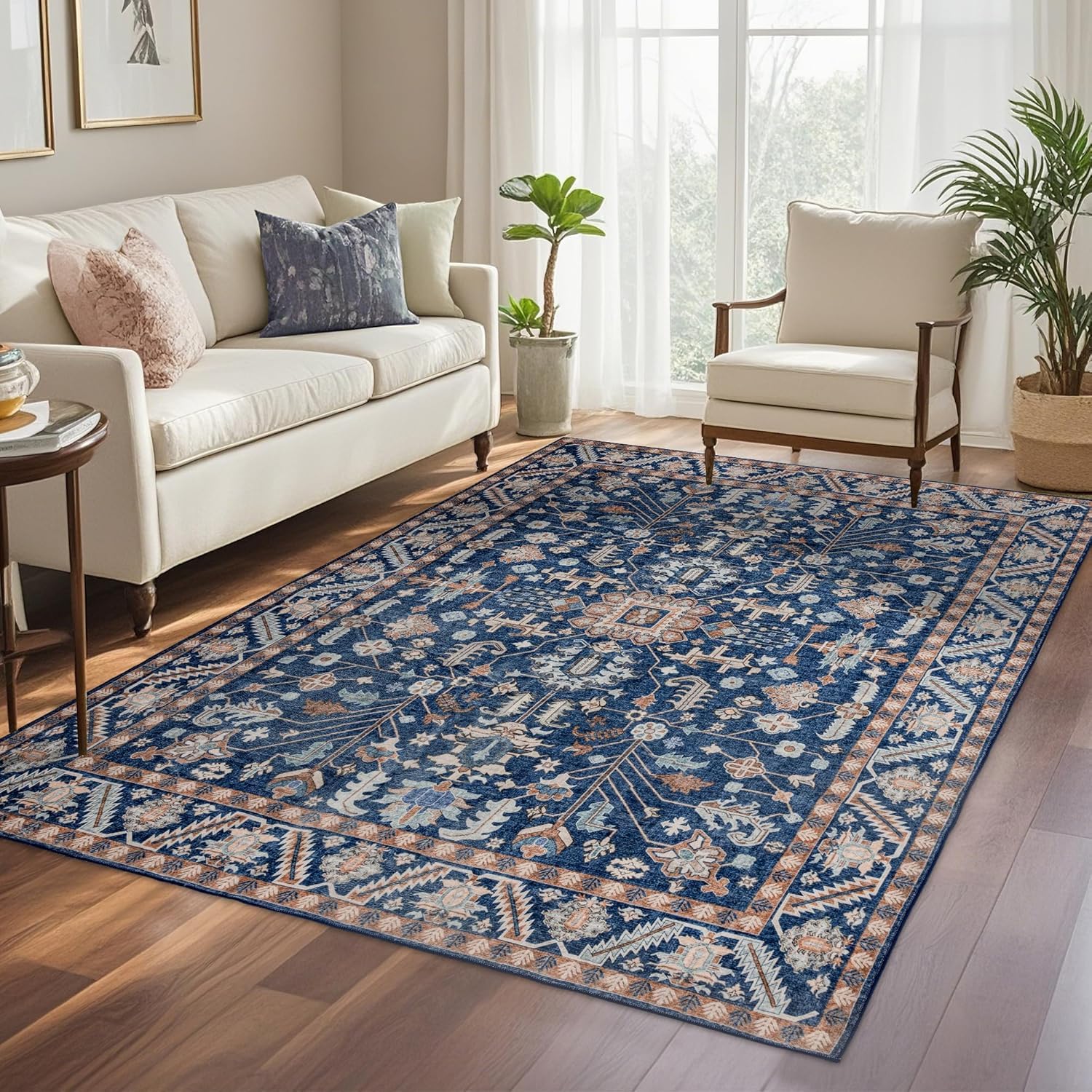 Tapis de chambre vintage rétro lavable pour réchauffer votre intérieur