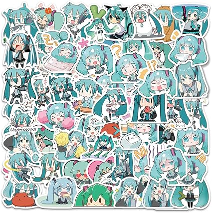 Amazon Co Jp 初音ミクステッカーセット 65枚入り 防水デカール 初音ミクシールパック スーツケース ノートパソコン バイク ヘルメットなど適用 パソコン 周辺機器