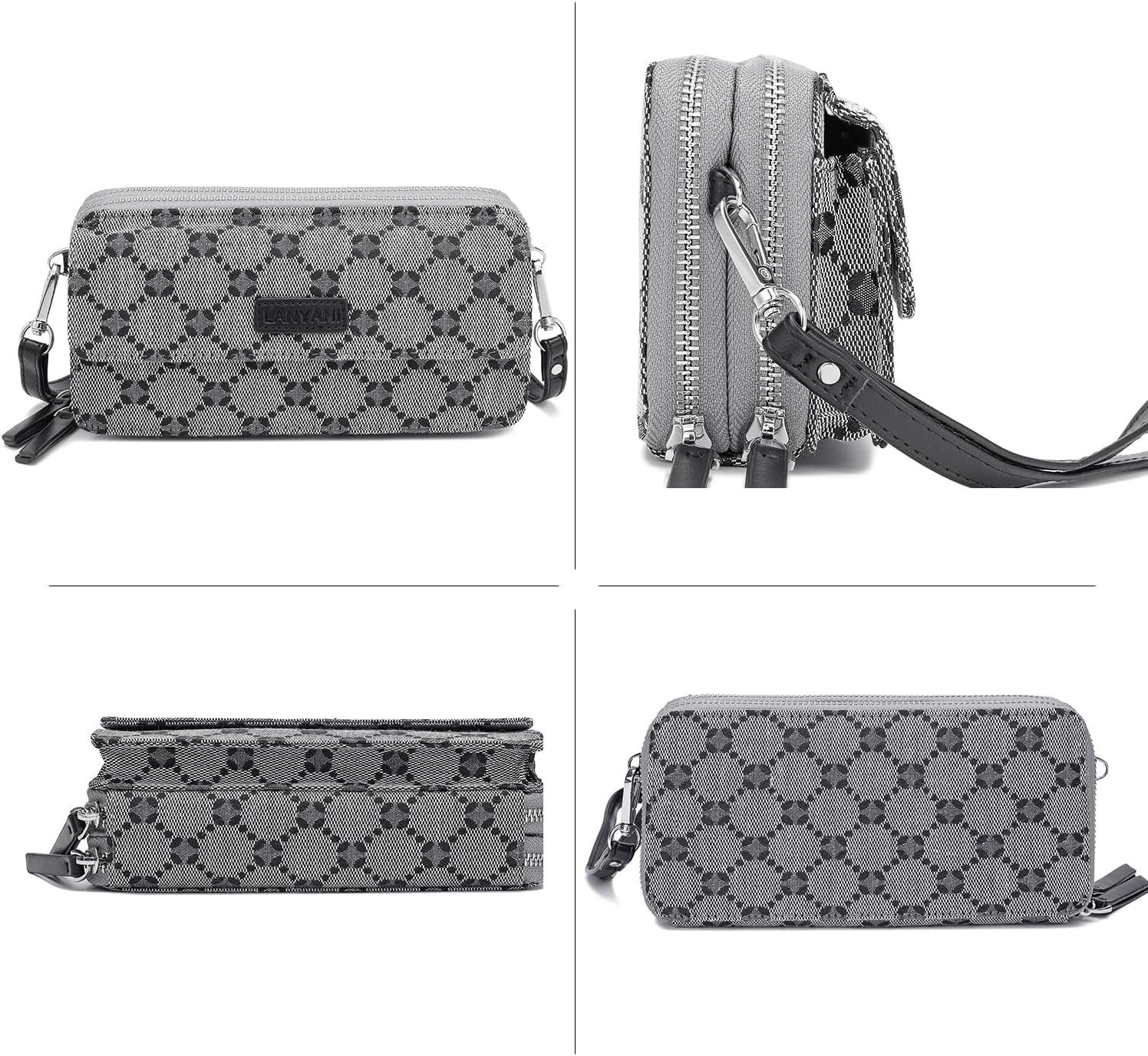 Lanyani RFID Crossbody Wallet Wristlet Purse with Phone Pocket For Women Vegan Leather - Image 5