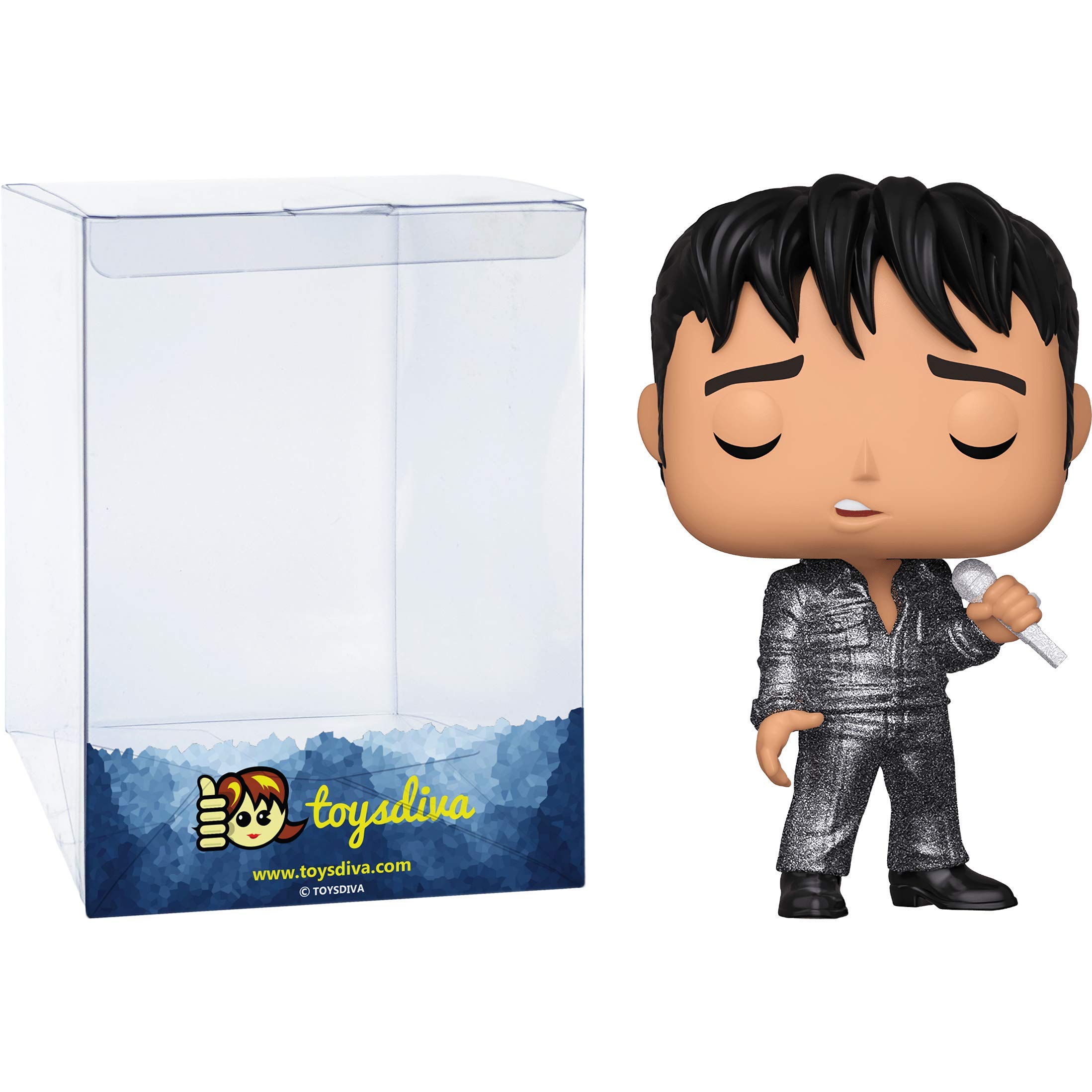 FunkoE l v i s '68 Comeback Special [Diamond Ed] (EE Exc): P o p ! Rocks Vinyl Figurine Bundle with 1 Compatible 'ToysDiva' Graphic Protector (188 - 36650 - B)