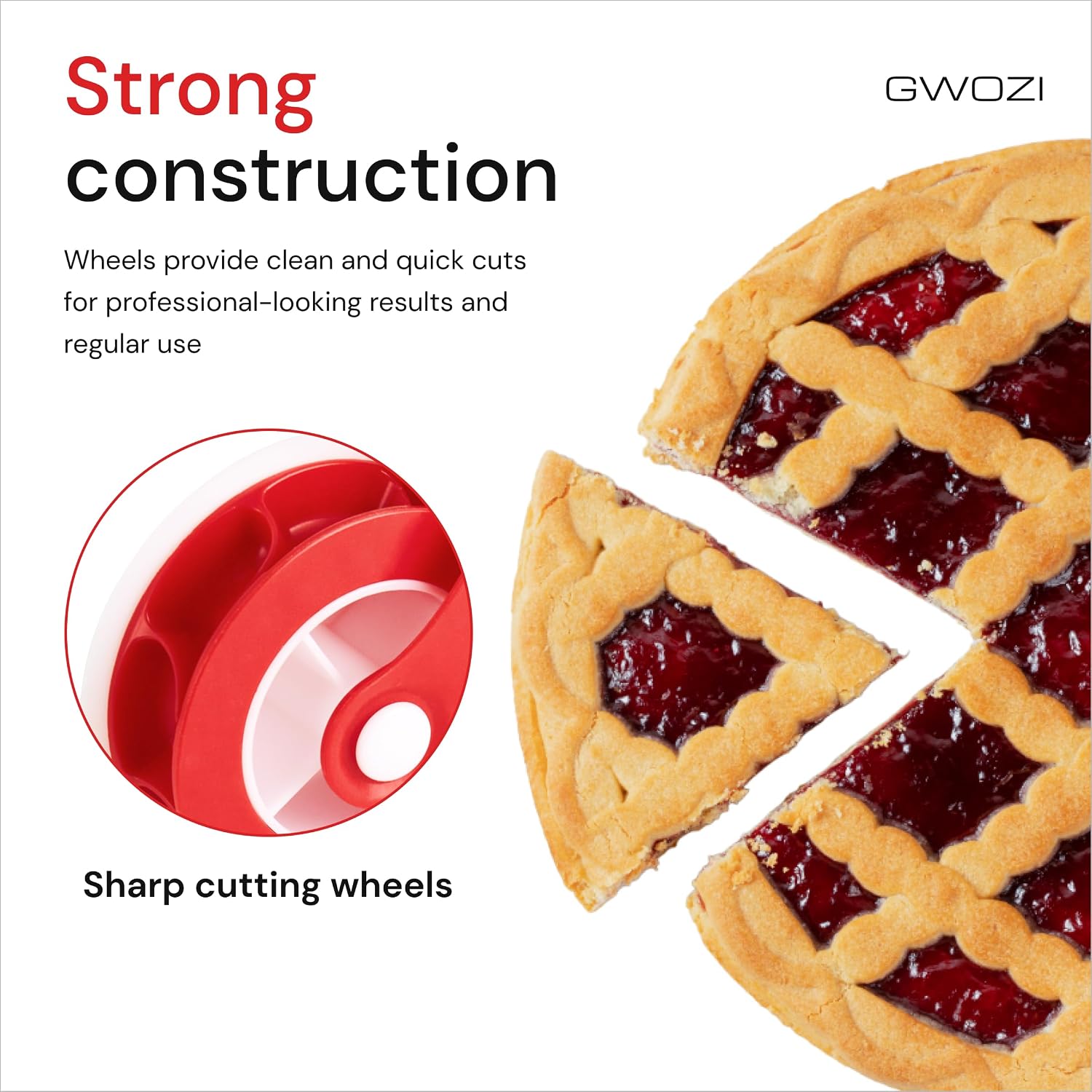 Pastry Wheel Decorator Cutter - Plastic Pie Crust Cutter Tool for Pies - Kitchen Pie Crust Decorating Tools - Baking Pastry Wheel Cutter