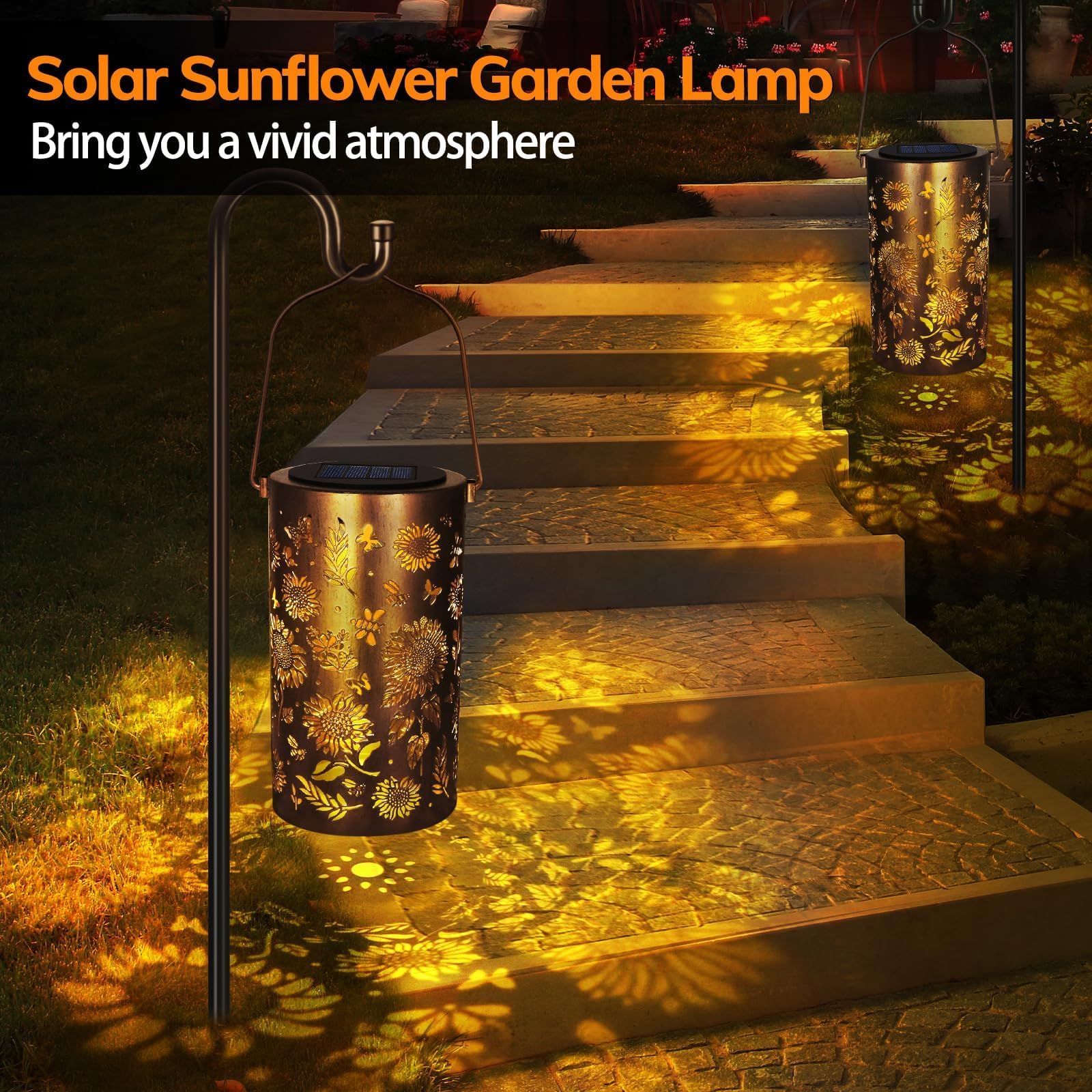 Mothers Day Gift for Mum Grandma Outdoor Solar Light Hanging Garden Decoration Sunflower Light - Image 4