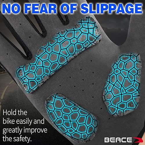 Miniatura 10 de BEACE Guantes de ciclismo guantes de bicicleta guantes de ciclismo para hombres y mujeres con pantalla táctil guantes de bicicleta de montaña Black,