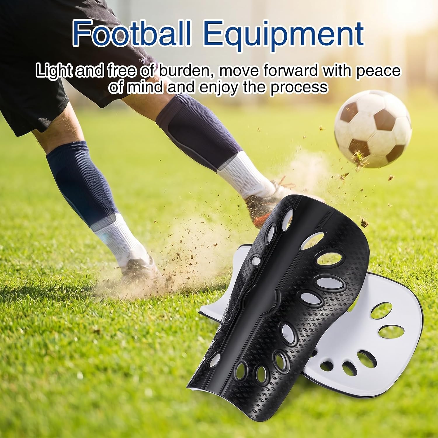 2 Pair Breathable Shin Guard Sleeves Soccer Shin Guards for Youth Protective Football Gear Shins Pads for Youth Teens Adults thumbnail