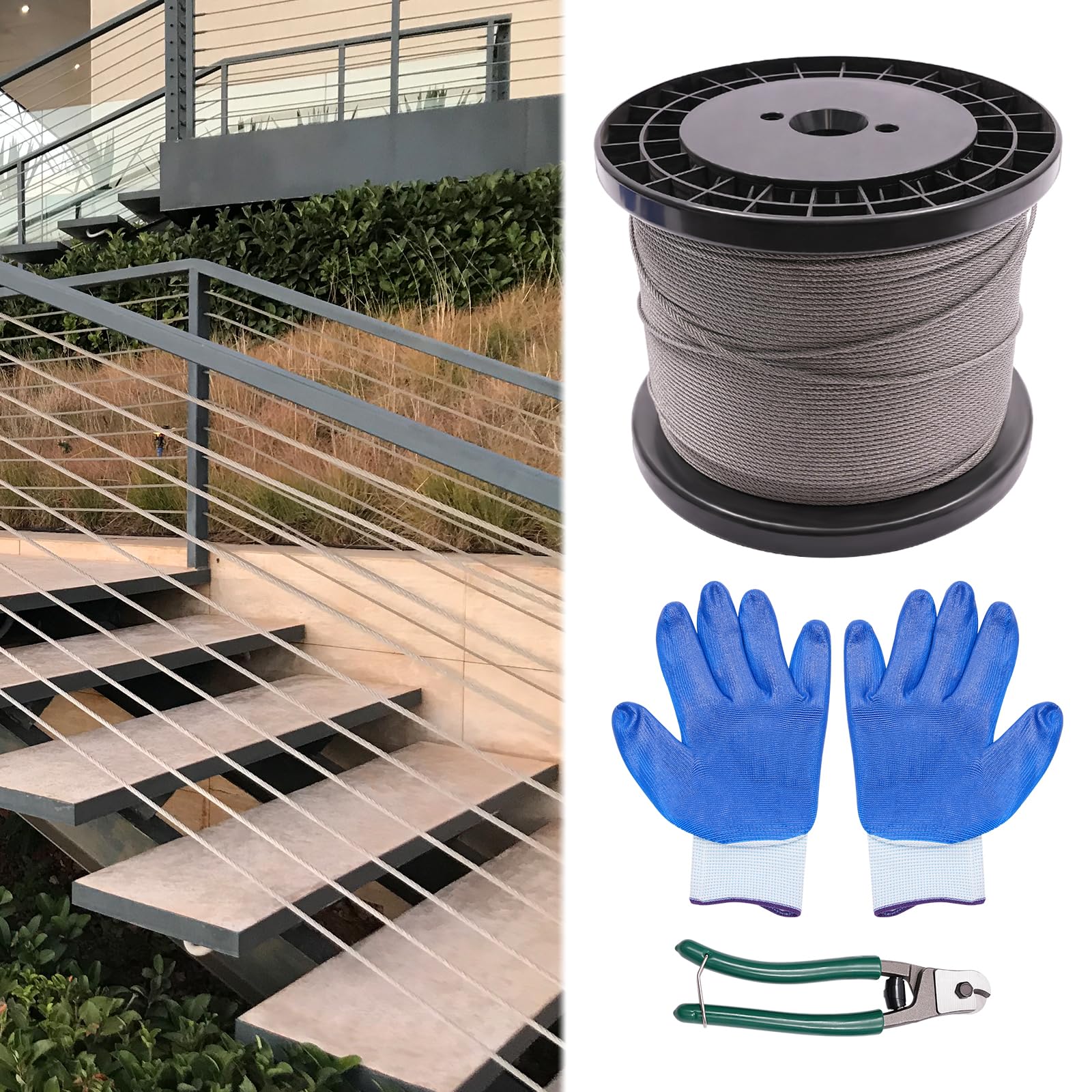 Ringhiera Scala In Acciaio Inox 1,5 MT Fissaggio A PARETE Fai Da Te