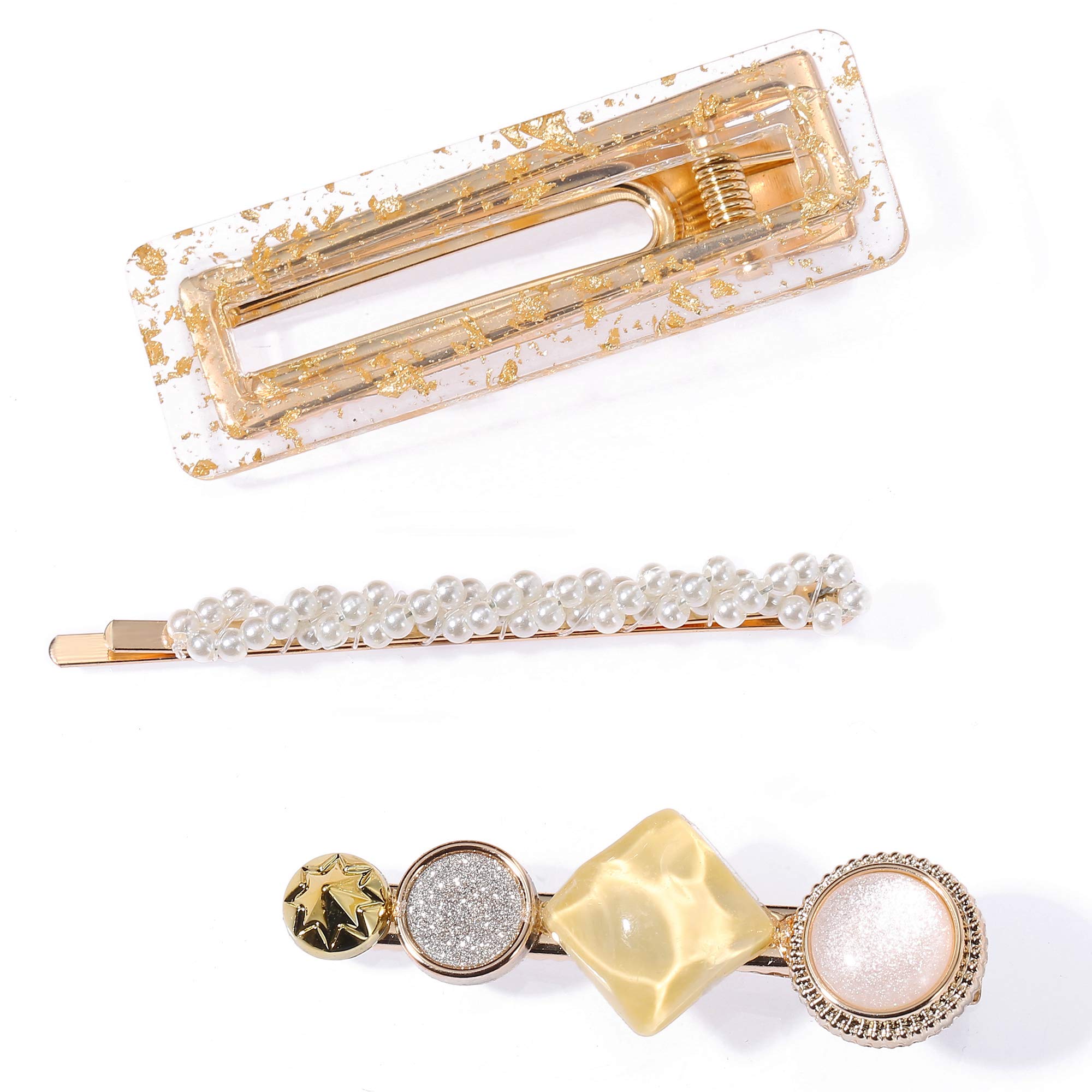 Jewels Galaxy Stunning Crystal Gold Plated Hairclip For Women/Girls (Design 6) (CT-HCF-6630) (B091649P6B) Amazon Price History, Amazon Price Tracker