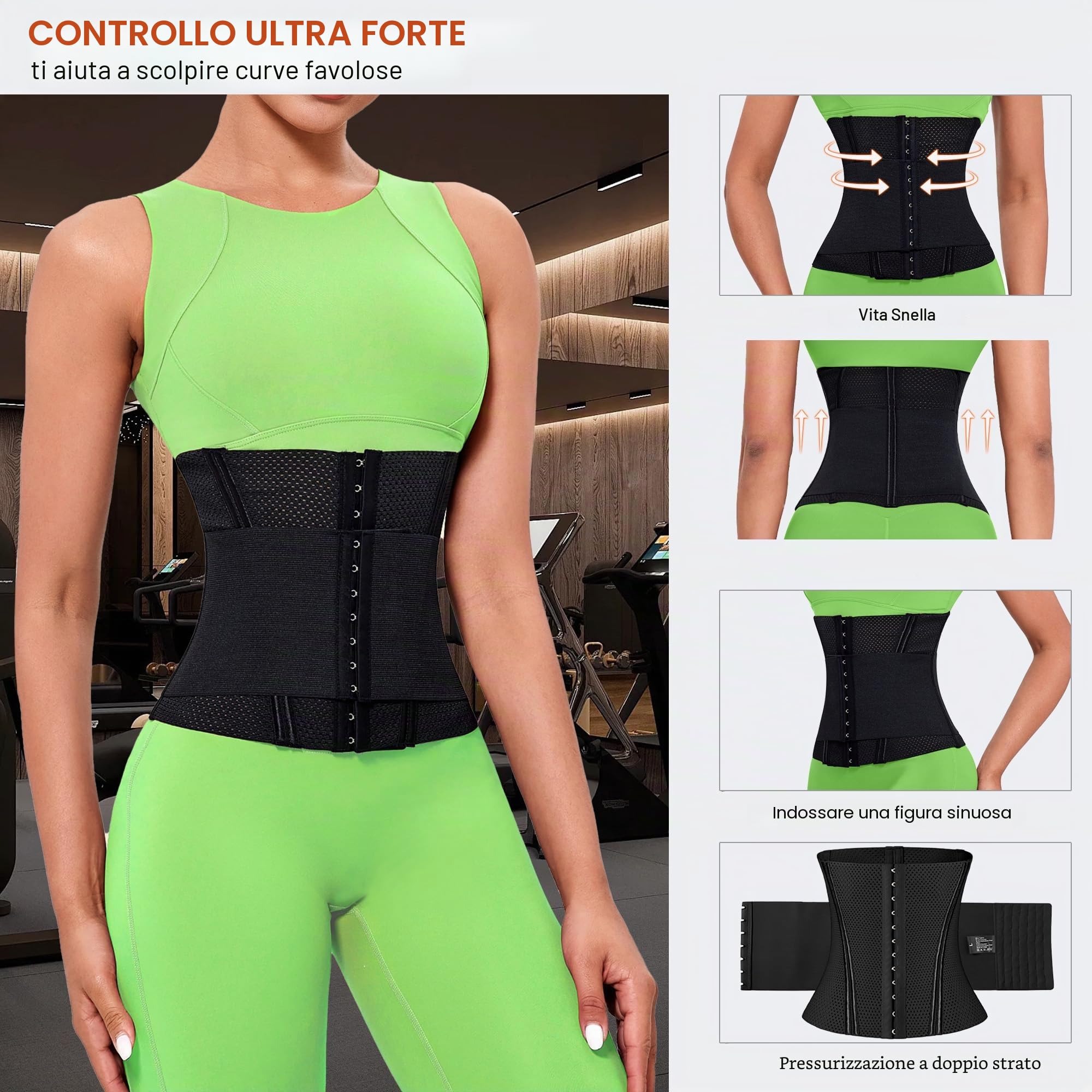 Fascia Addominale Dimagrante Corsetto Cintura Snellente Pancia Cincher con Regolabile Fascia Shapewear Intimo Modellante