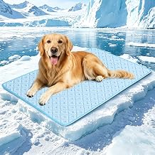 Dog Cooling Mat,Q-Max>0.5 Cooling Fiber Instant Cooling Mat for Dogs,Breathable Non-Slip Crate Kennel Car Sofa Bed Floor Pad,Portable Dog Cooling Pad Summer Indoor Outdoor