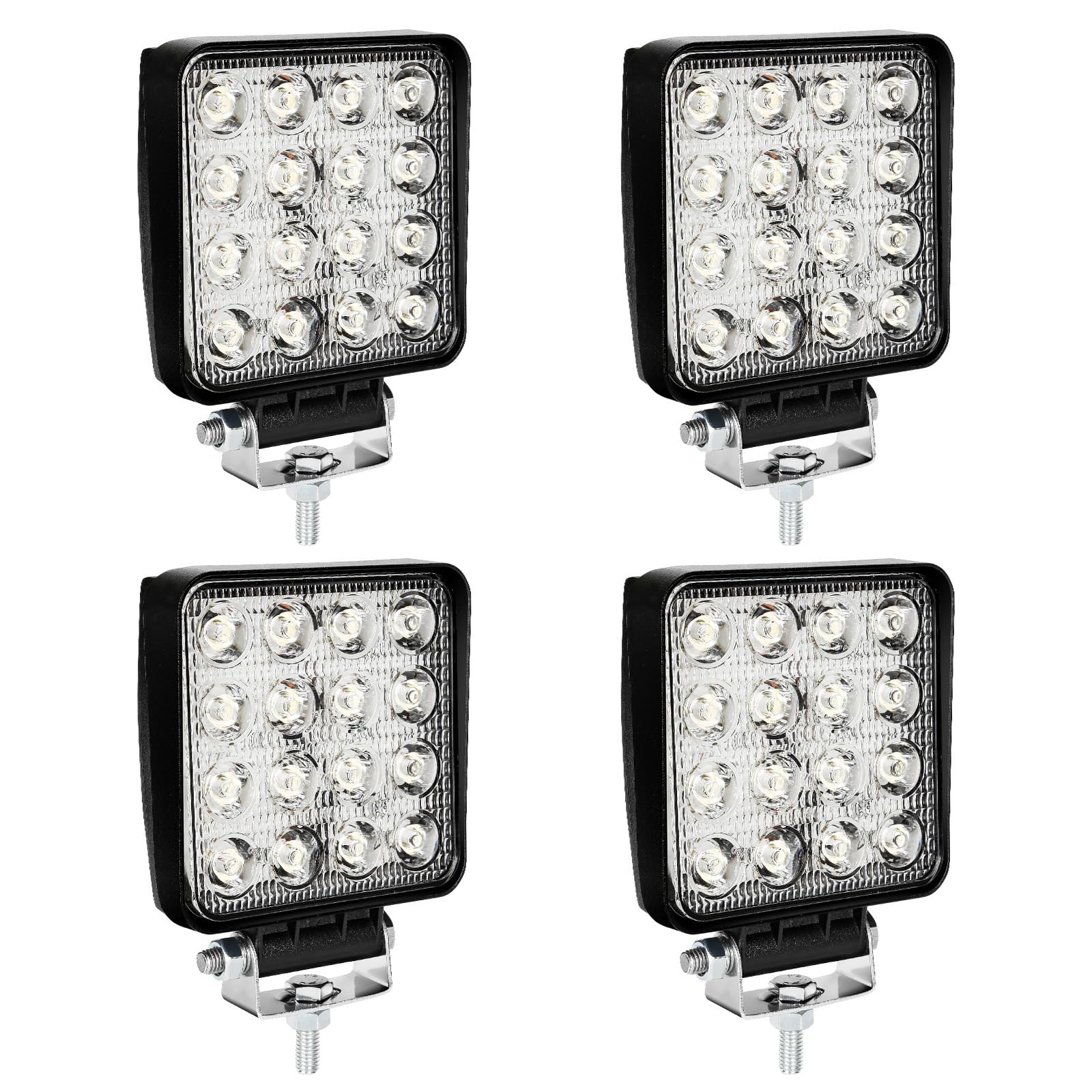4 fari da lavoro a LED da 48 W, 12 V, 4320 lm, LED 6500 K, IP67, impermeabili, per Trecker Offroad SUV
