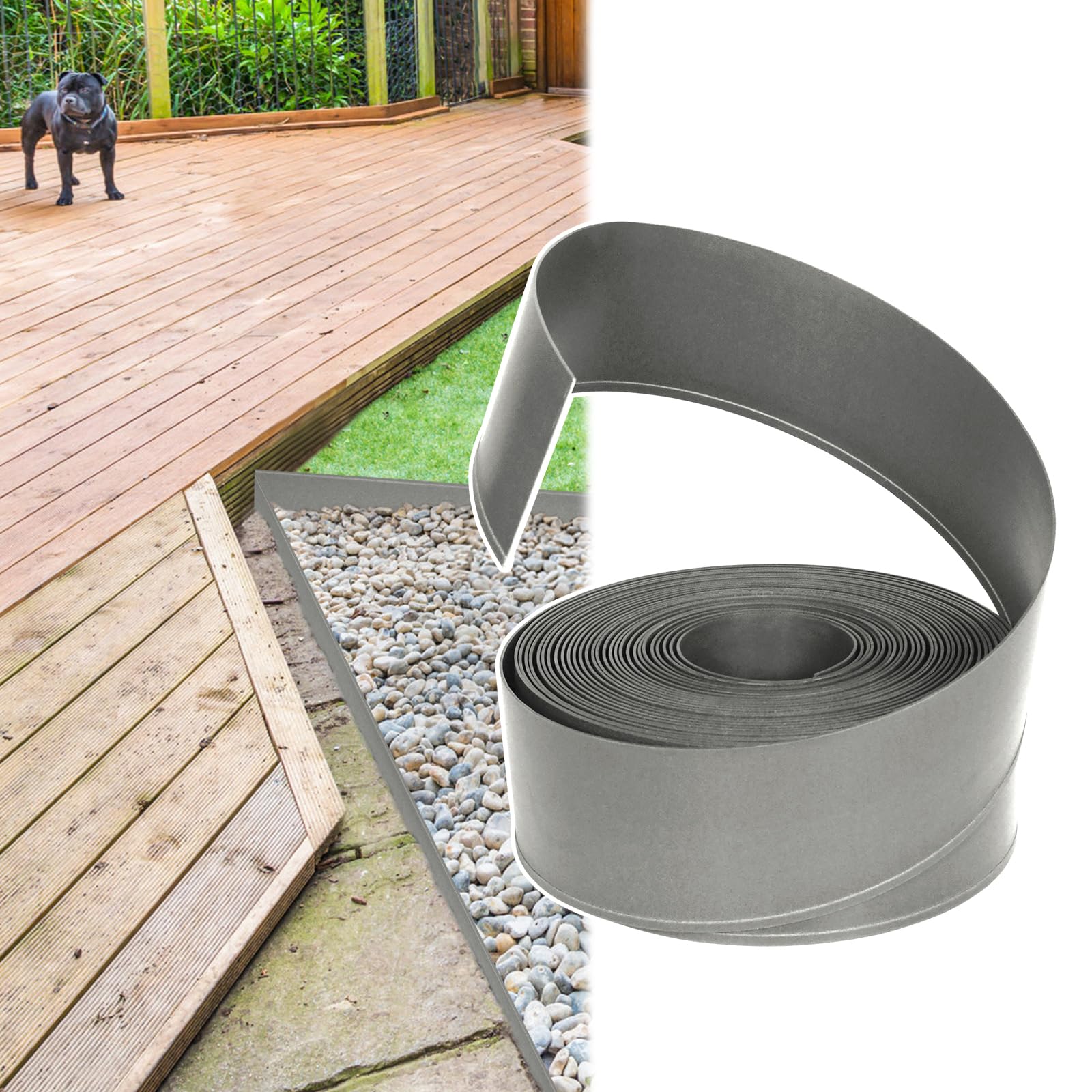 NAIZY Rasenkante Beeteinfassungen PP-Kunststoff Rolle Beetumrandungen Flexible Gartenbeetbegrenzung UV-Schutz und Witterungsbeständigkeit Rasen Mähkante Rasenkantenband, Grün
