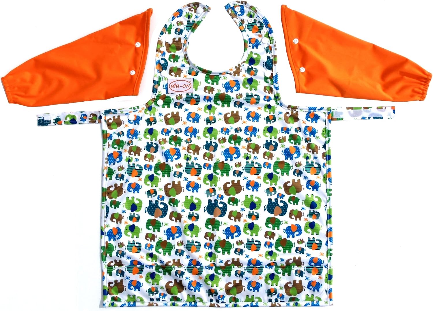 BIB-ON Long Sleeves, Full-Coverage Bib and Apron Combination for Infant, Baby, Toddler Ages 0-4.