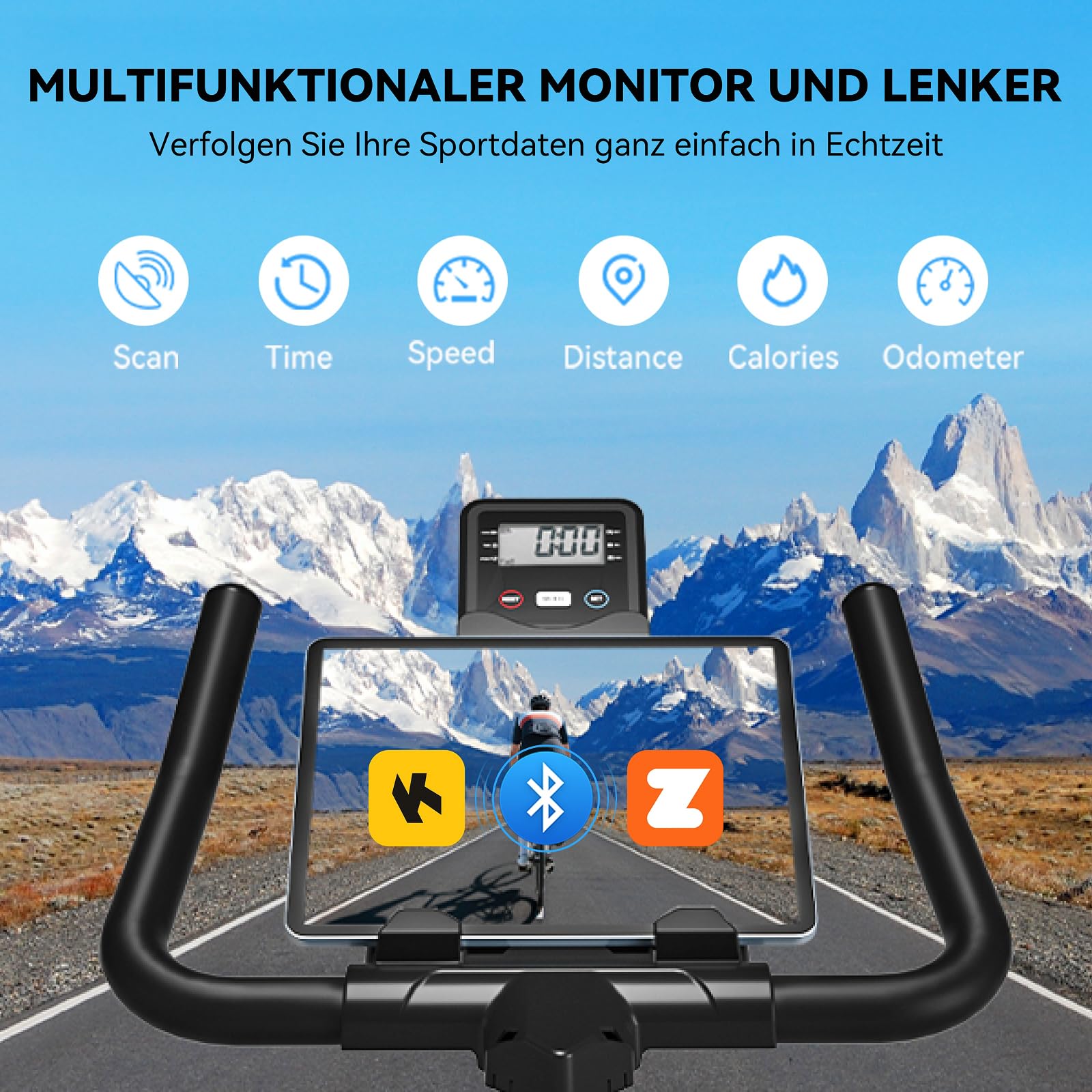 Wenoker Heimtrainer Fahrrad mit App,Leises Ergometer Hometrainer Fahrrad mit Magnetwiderstand,Spinning Bike Indoor Fitnessbikes für Kardio-Training zu Hause,Bis 160KG