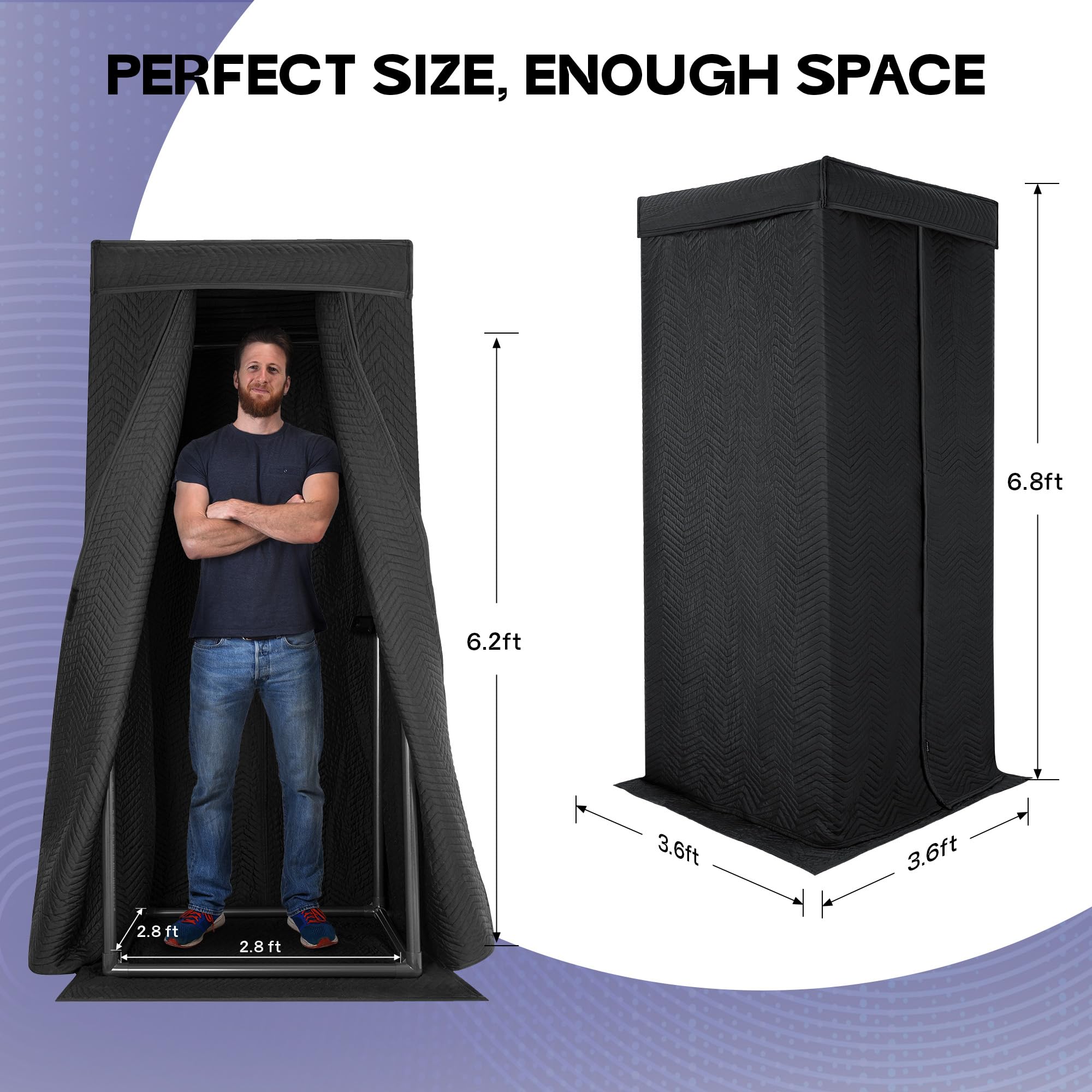 Starfavor Portable Vocal Booth for Recording Echo-Free Vocals, Double-layer 360 Reverb Stand-In Isolation Shield, Pro-Sound Blankets, Studio with Travel Bag - Image 5