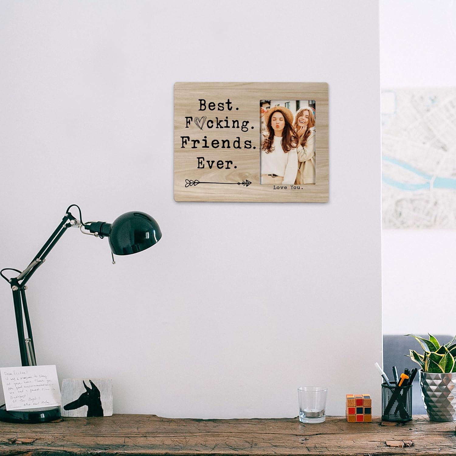FONDCANYON Best Friends Ever Picture Photo Frame, Bestie Bff Friend Picture Frames, Best Friend Ever Gifts, Best Friend Friendship Gifts For Men Women Friends Birthday Christmas Girls(4x6 Inch Photo) (Color-2) image 3