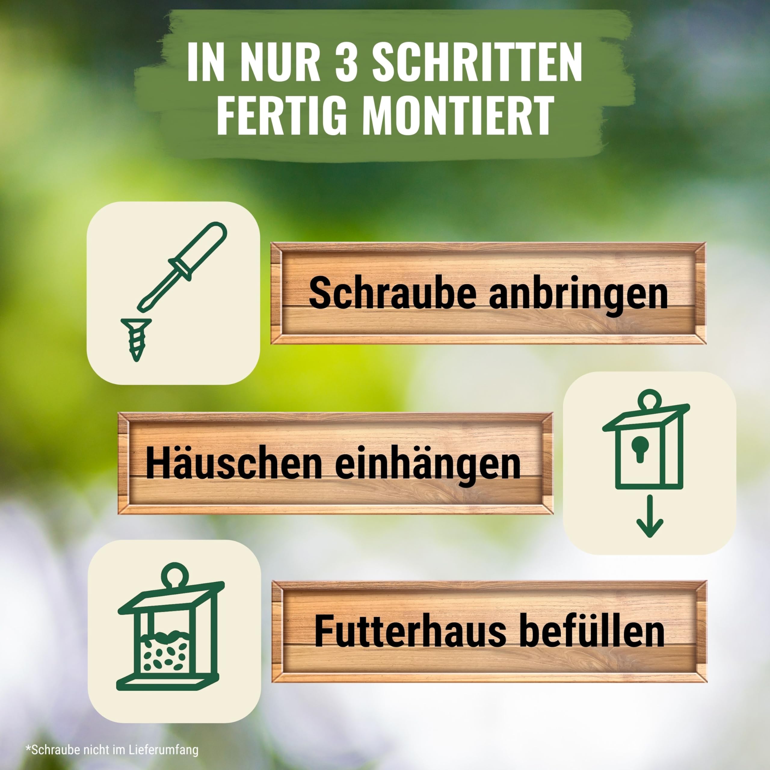 Eichhörnchen Futterhaus mit Dachmotiv - Eichhörnchen Haus und Futterhaus wetterfest - Unbehandelte Futterstation aus Kiefernholz - für Garten und Balkon