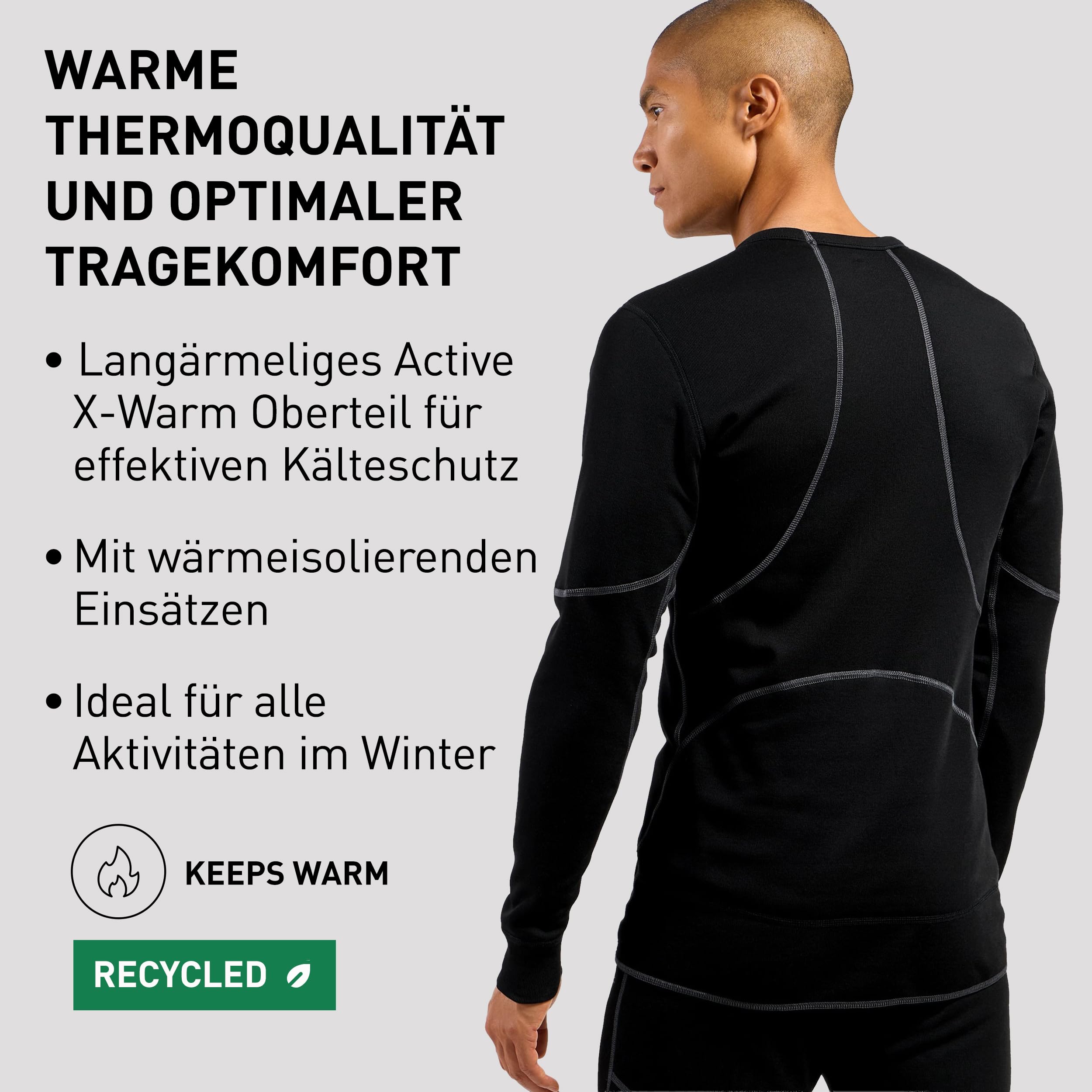 Odlo Herren Active X-warm Langarm Thermoshirt Rundhals Skiunterwäsche 1er Pack