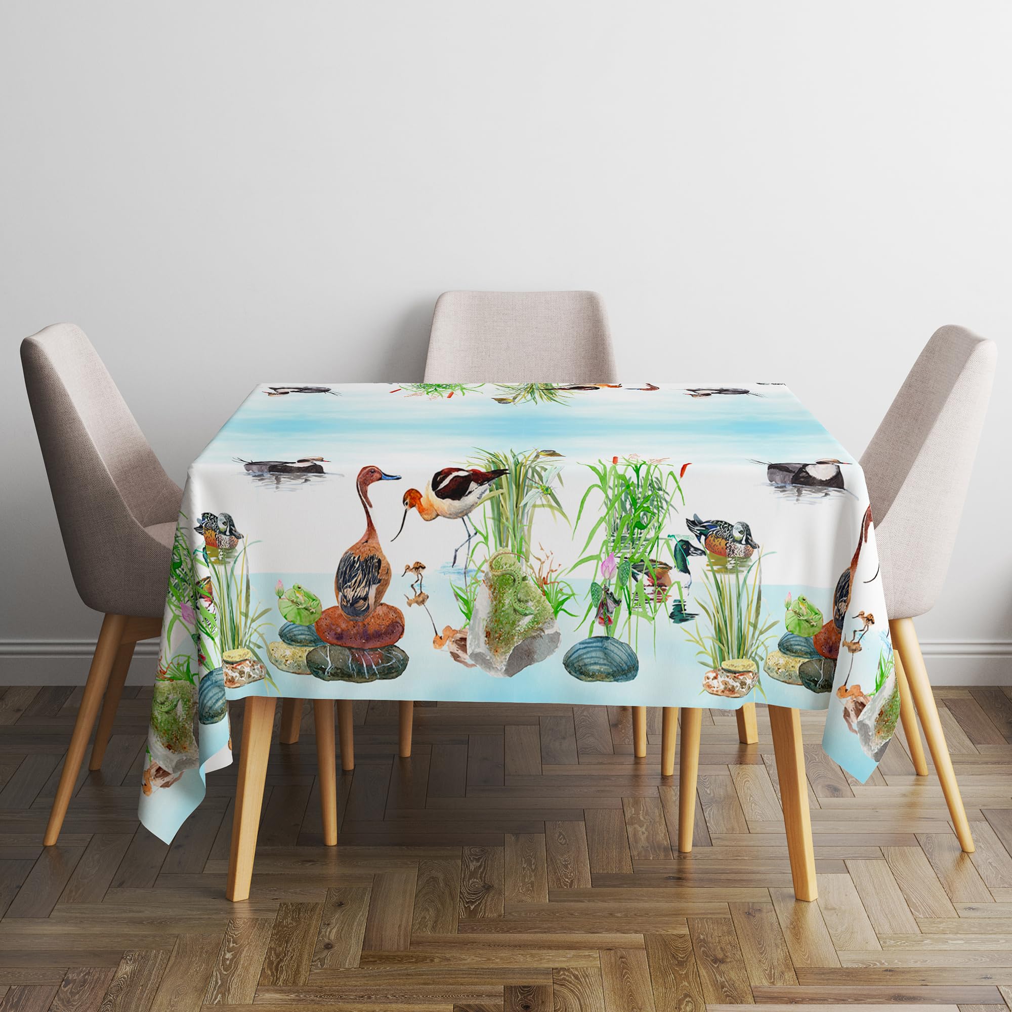Italian Bed Linen Tablecloth Digital Print Stain Resistant 150 x 150 cm Sweet Quiet, 59.1 x 59.1 inch (Square) - Image 3