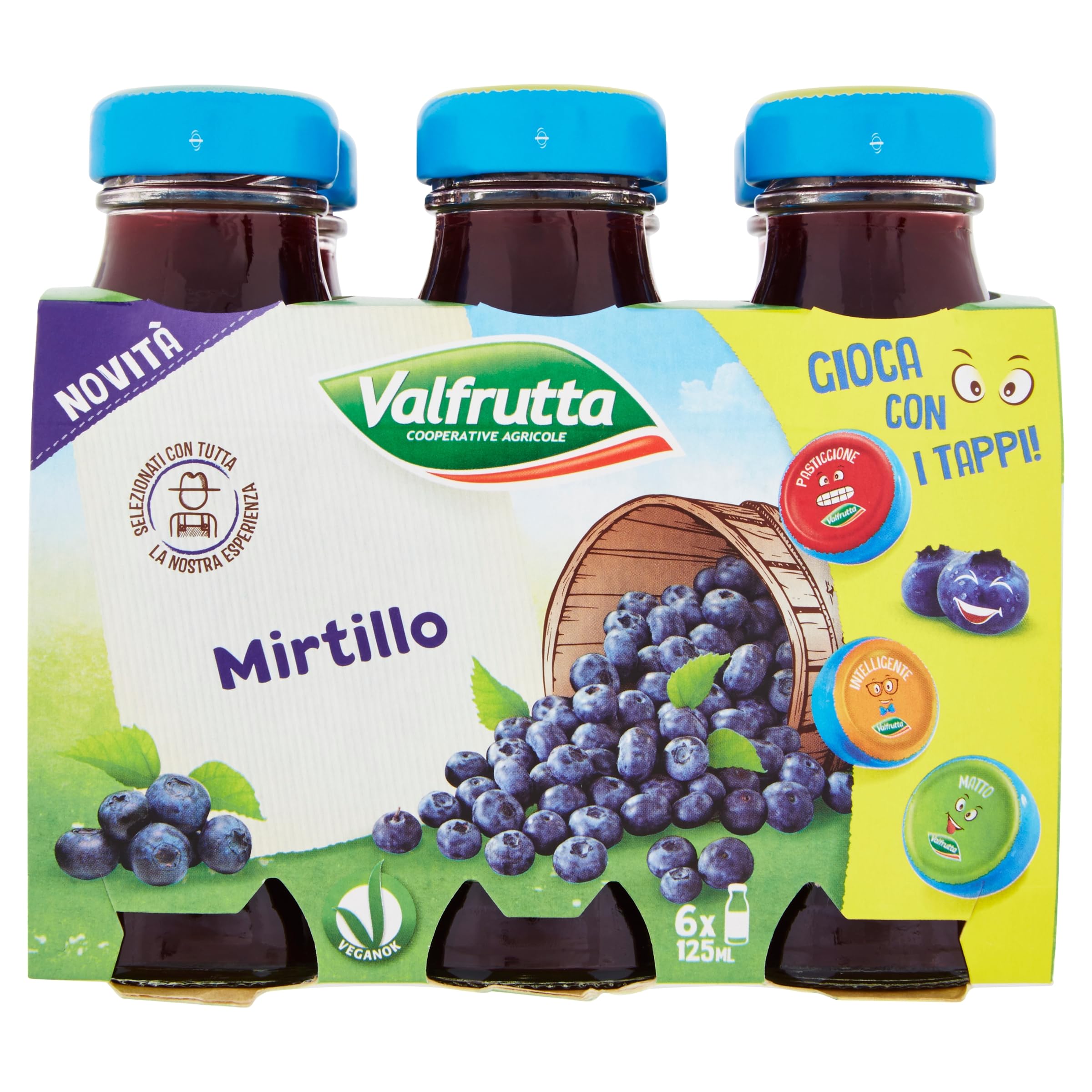 VALFRUTTA Blueberry Juice 6 X 125 ML