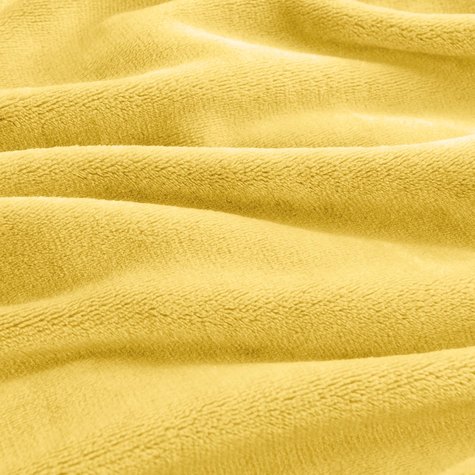 WAVVE Plaid Coperta Pile di Flanella 260gsm - 220x240 cm, Giallo - Pled Divano Pelosa Letto Matrimoniale King 240x220 - Copridivano di Microfibra Calda e Morbida