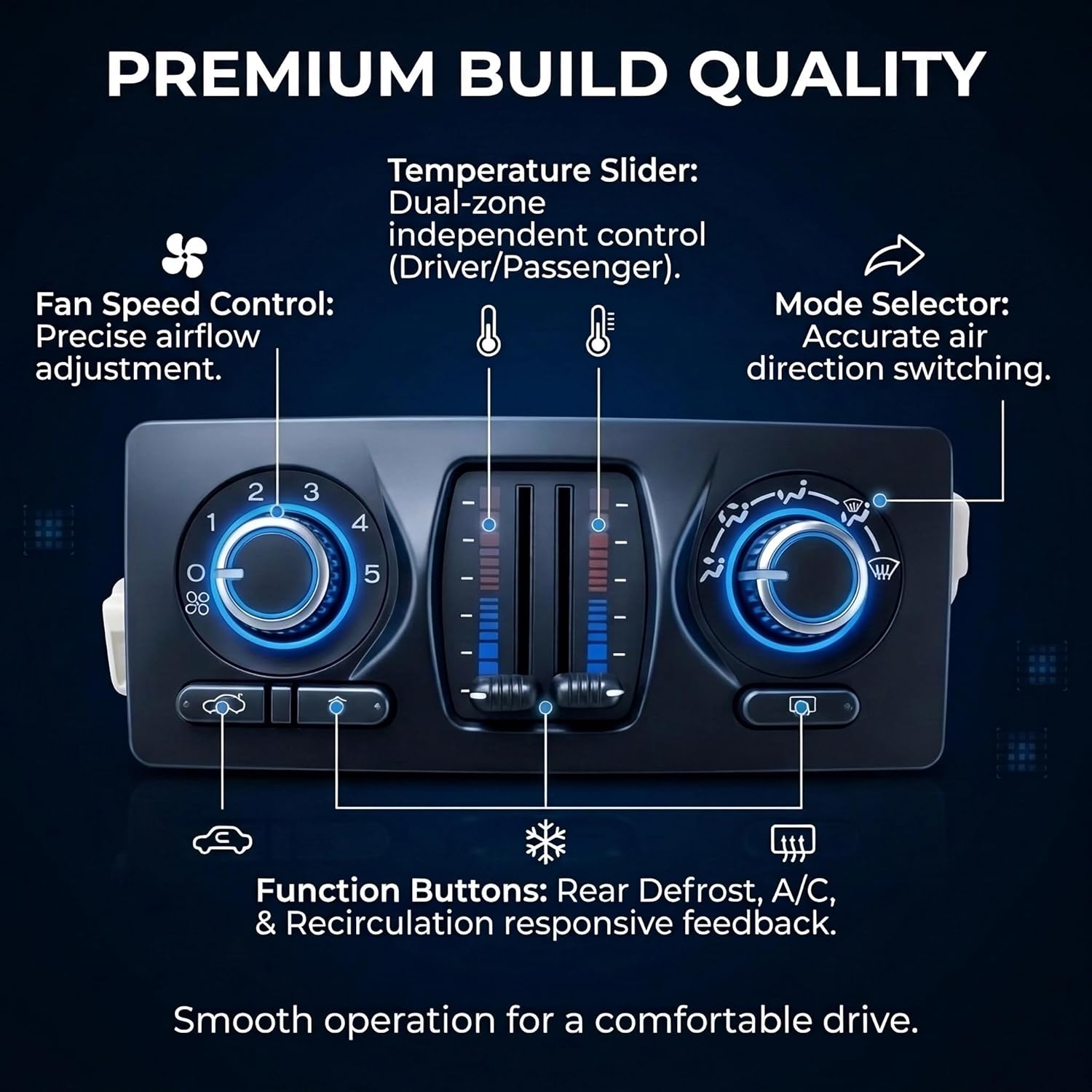 599-210XD Climate Control Module AC Heater Control Panel Compatible with Chevy Silverado Tahoe Trailblazer GMC Sierra Yukon Envoy Cadillac Escalade 2002-2009, Digital HVAC Replacement