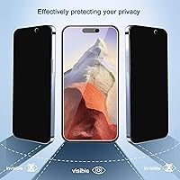 Vista 2 de Ailun Paquete de 3 protectores de pantalla de privacidad para iPhone 15 Plus [6.7 pulgadas] + 3 protectores de lente de cámara con marco