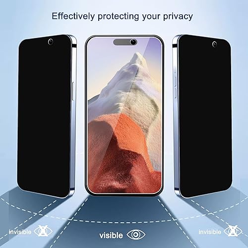 Miniatura 2 de Ailun Paquete de 3 protectores de pantalla de privacidad para iPhone 15 Plus 6.7 pulgadas + 3 protectores de lente de cámara, protección de sensor,