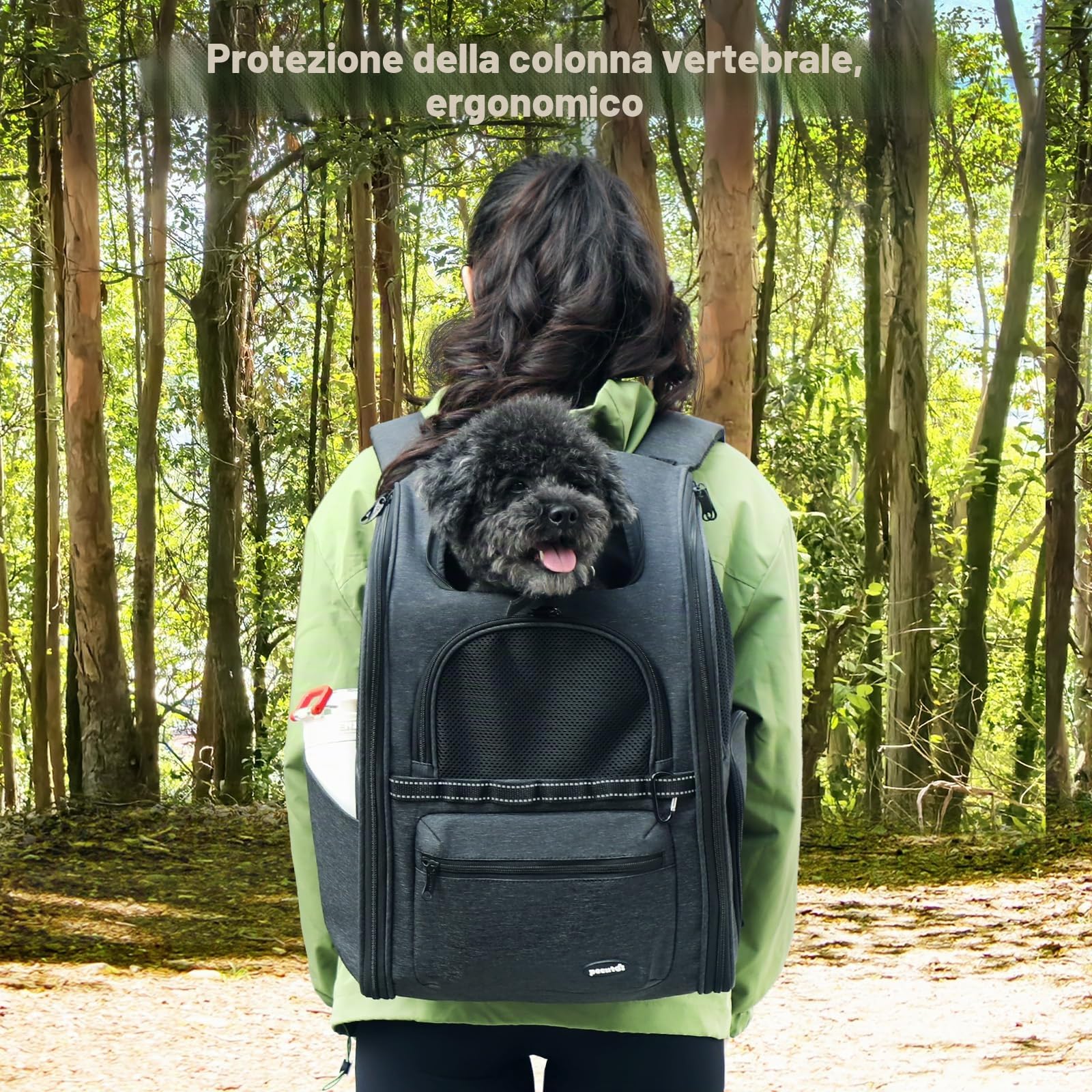 Pecute Zaino per trasporto gatti, sistema di risparmio del 30% di sforzo, design ergonomico e antigravità, adatto per gatti, cani e cuccioli, ideale per viaggi, escursioni, all'aperto