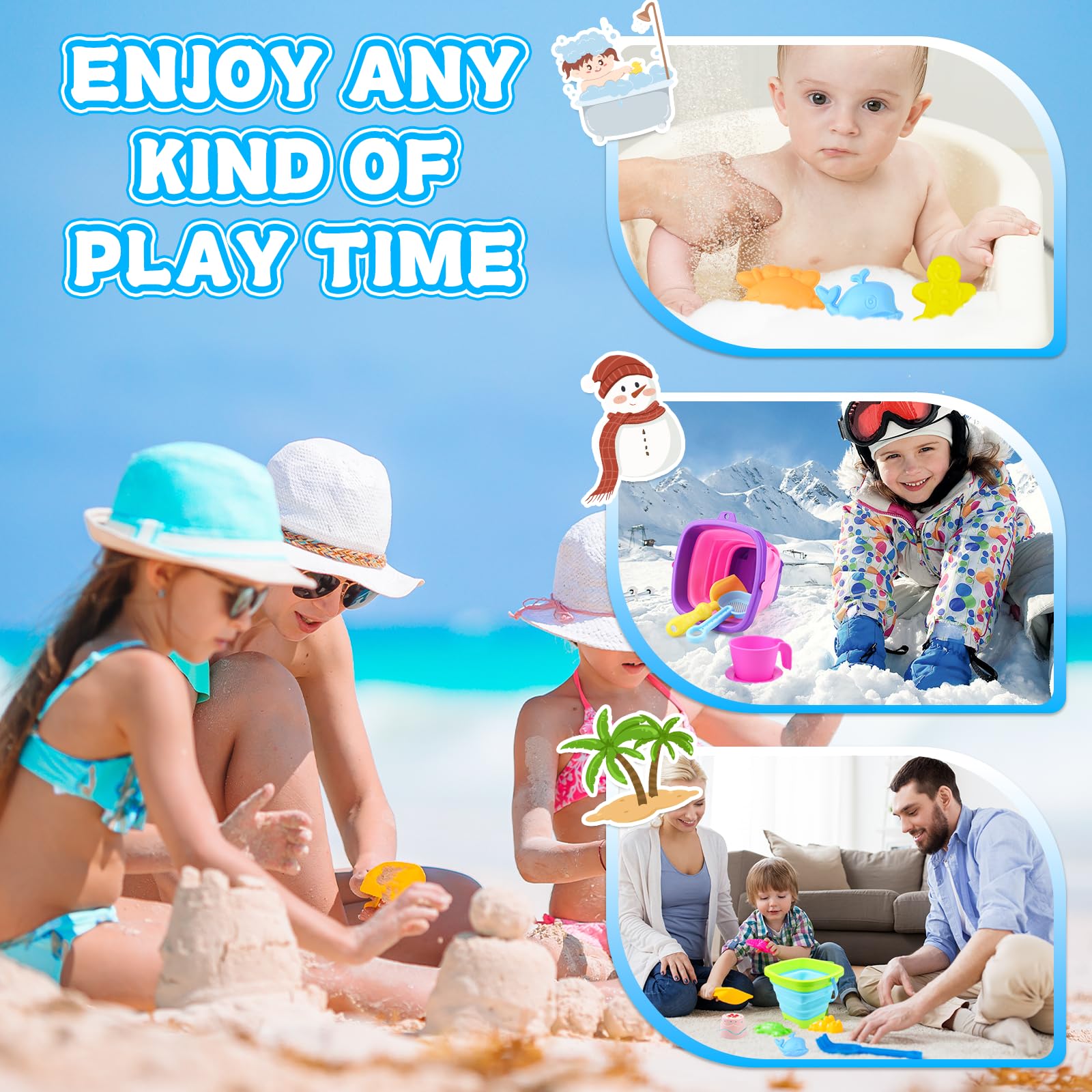 Juguetes de Playa para Niños,Juego de Juguetes de Arena,Juguetes Playa en Bolsa de Malla,Juguetes Playa con Moldes de Arena Castillo,Cubo,Pala,Juguetes de Playa al Aire Libre Niños Niñas