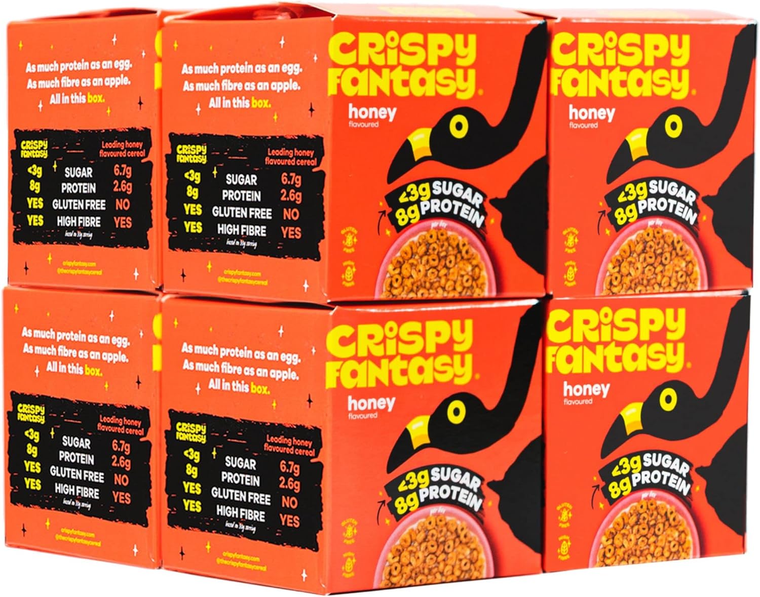 Crispy Fantasy Protein Cereal, Honey, Gluten Free, Vegan, Low Sugar, Protein Snacks, High Fibre
