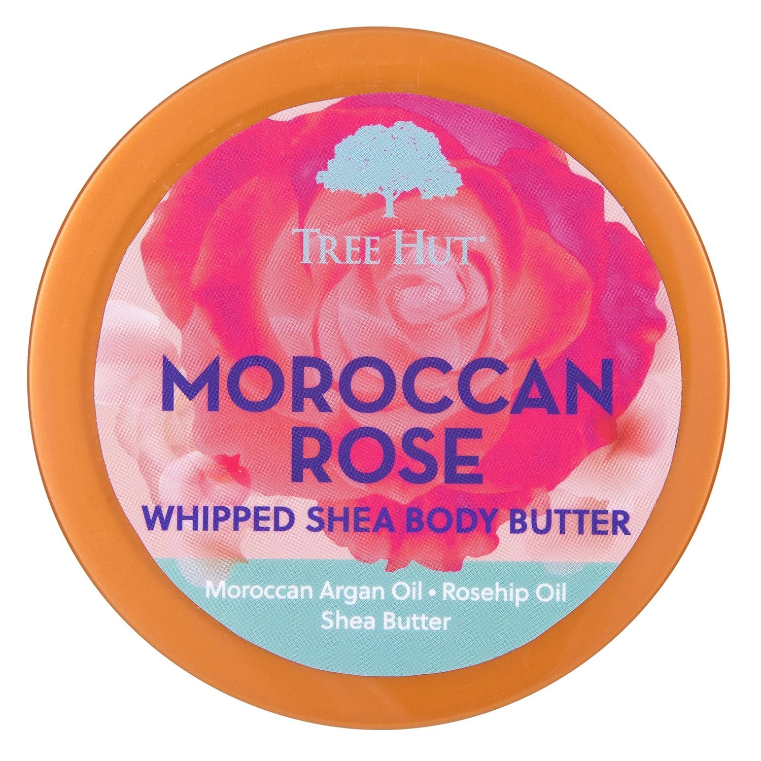 Tree Hut - Masło do ciała z róży z Maroka - Marokańska Rose - Butelka 240 g - Zawiera różę dzikiej i masło shea - Poprawia elastyczność - Odżywia głębokość i wygładza suchą skórę