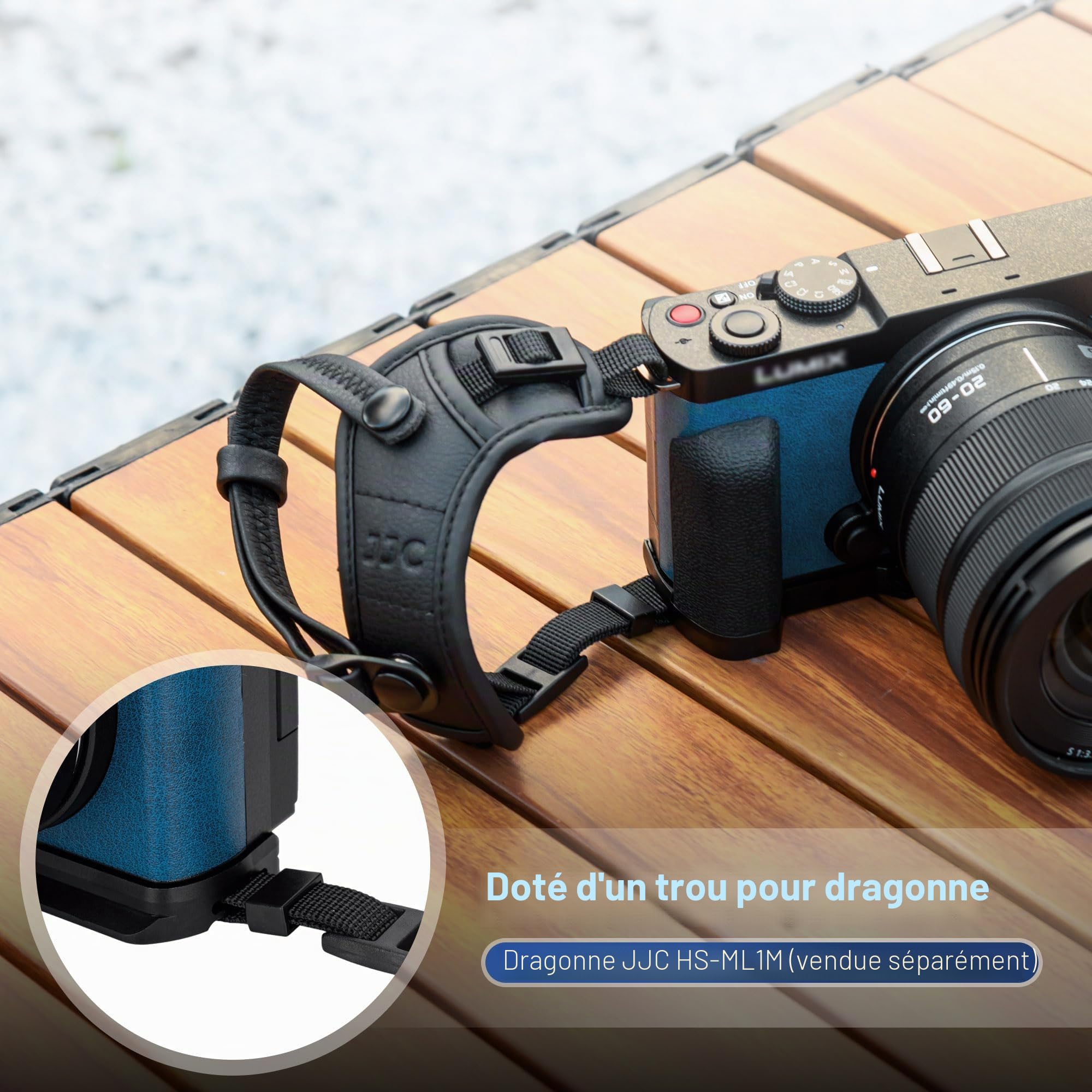 JJC Poignée en métal pour appareil photo Panasonic Lumix S9, poignée S9 avec plaque à dégagement rapide Arca en alliage d'aluminium, support en L antidérapant, poignée en silicone améliorée, noir