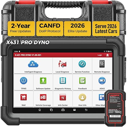2026 LAUNCH X431 Pro Dyno All-in-one Diagnostic scan Tool for All Cars, ECU Coding Bi-Directional Control 38+ Services Full System OBD2 Scanner, CANFD DOIP, AutoAuth FCA SGW, 2 Years Free Update