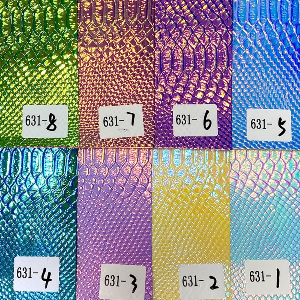 Wambere 5 unidades, tamaño 30 x 135 cm, piel sintética, piel sintética de poliuretano, multicolor, arcos de piel sintética con diseño de serpiente, para pendientes, lazos para el pelo y proyectos de