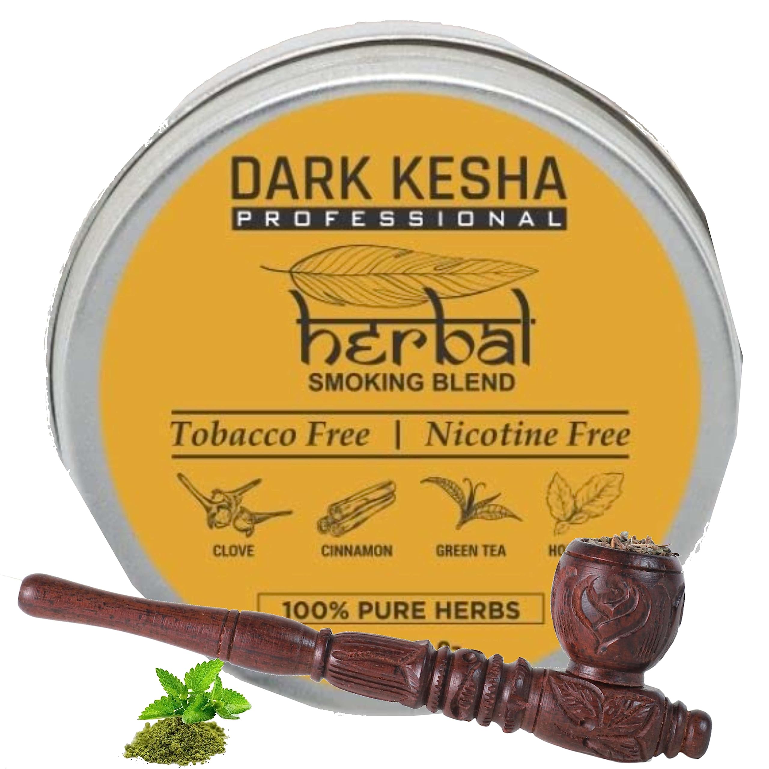 Dark Kesha Ayurvedic Herbal Smoking Mixture Blend 30 gram - 100% Nicotine Free & Tobacco Free With 1 Wooden Antique Pipe | Made With Natural Clove, Tulsi and Other Ayurveda Herbs (Addiction Free) (B0CC5LYJ39) Amazon Price History, Amazon Price Tracker