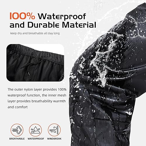 Miniatura 7 de Rodeel Traje de lluvia de pesca impermeable para hombres (traje de chaqueta y pantalón de equipo de lluvia)