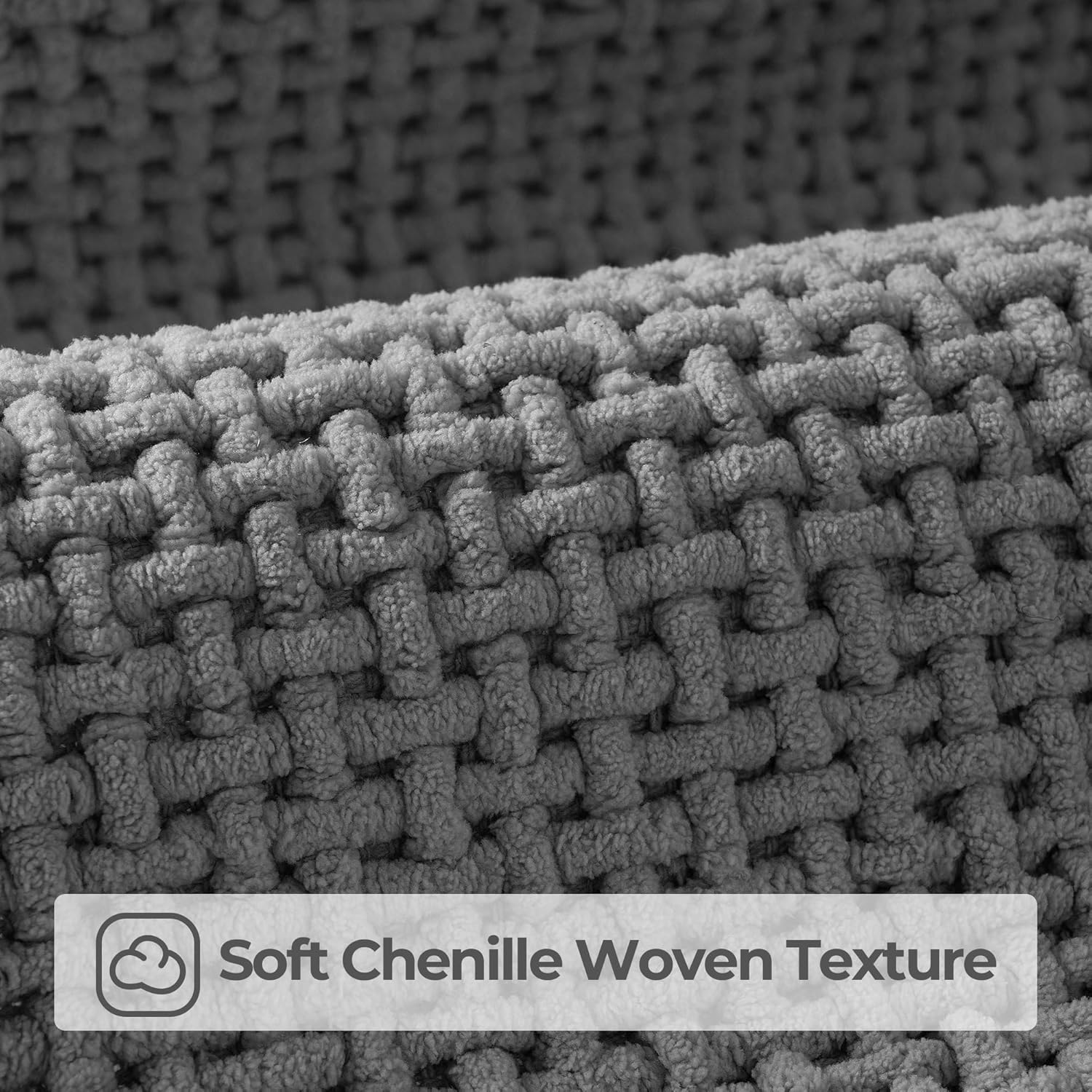 GRANNY SAYS Gray Bathroom Rugs, Absorbent Bath Mats for Bathroom, 24" x 16", Soft Chenille Bath Mat, Small Bath Rugs Non Slip Washable, Quick Dry, Thin, Rug for Tub and Shower - Image 4