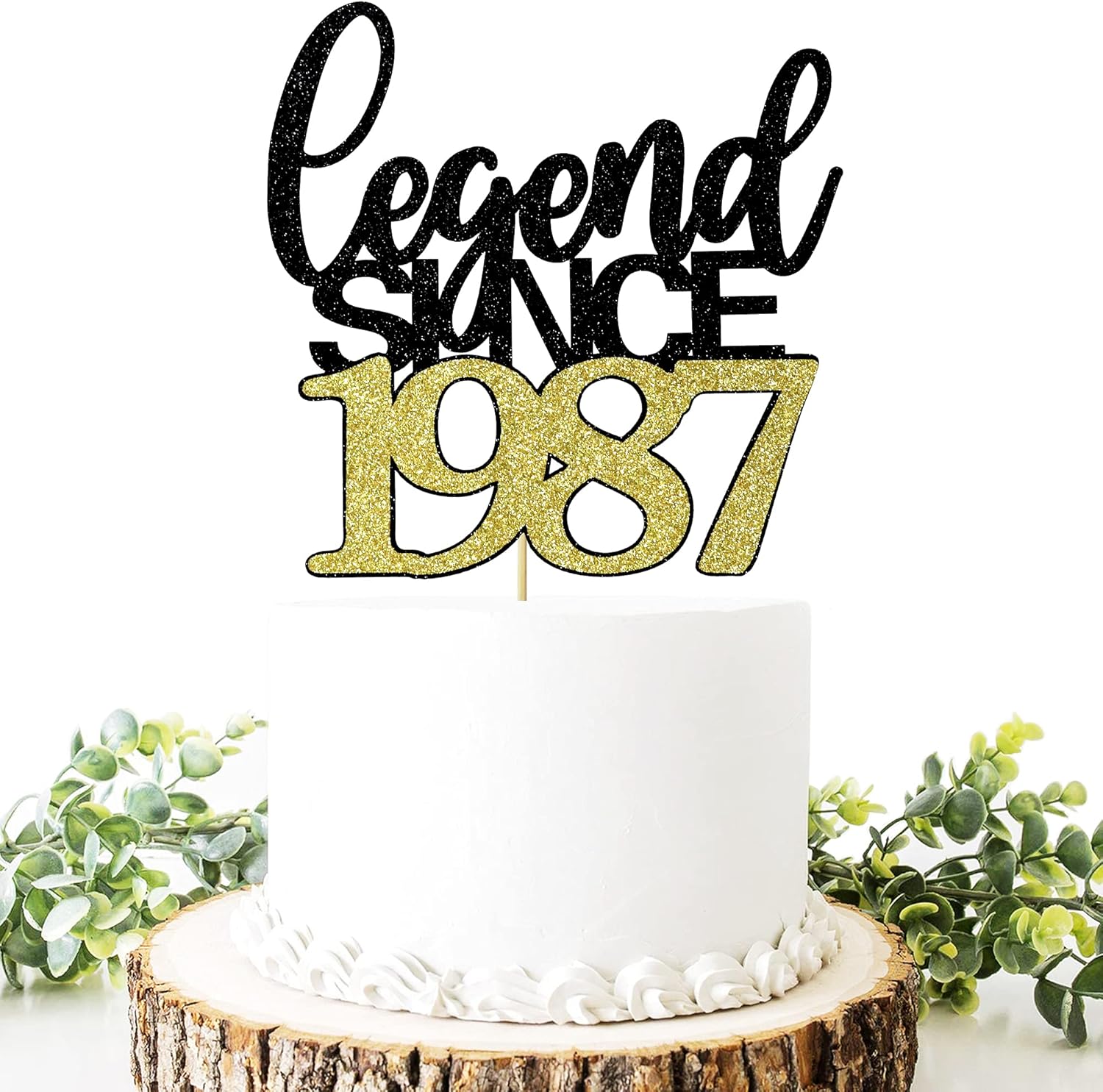 Limited EDITION 1990 Cake Topper 35th Birthday Happy Birthday Cake Topper Men And Women Cheer 35 Years Old Handmade Black Glitter Cake Decoration~p135096812 - View #3