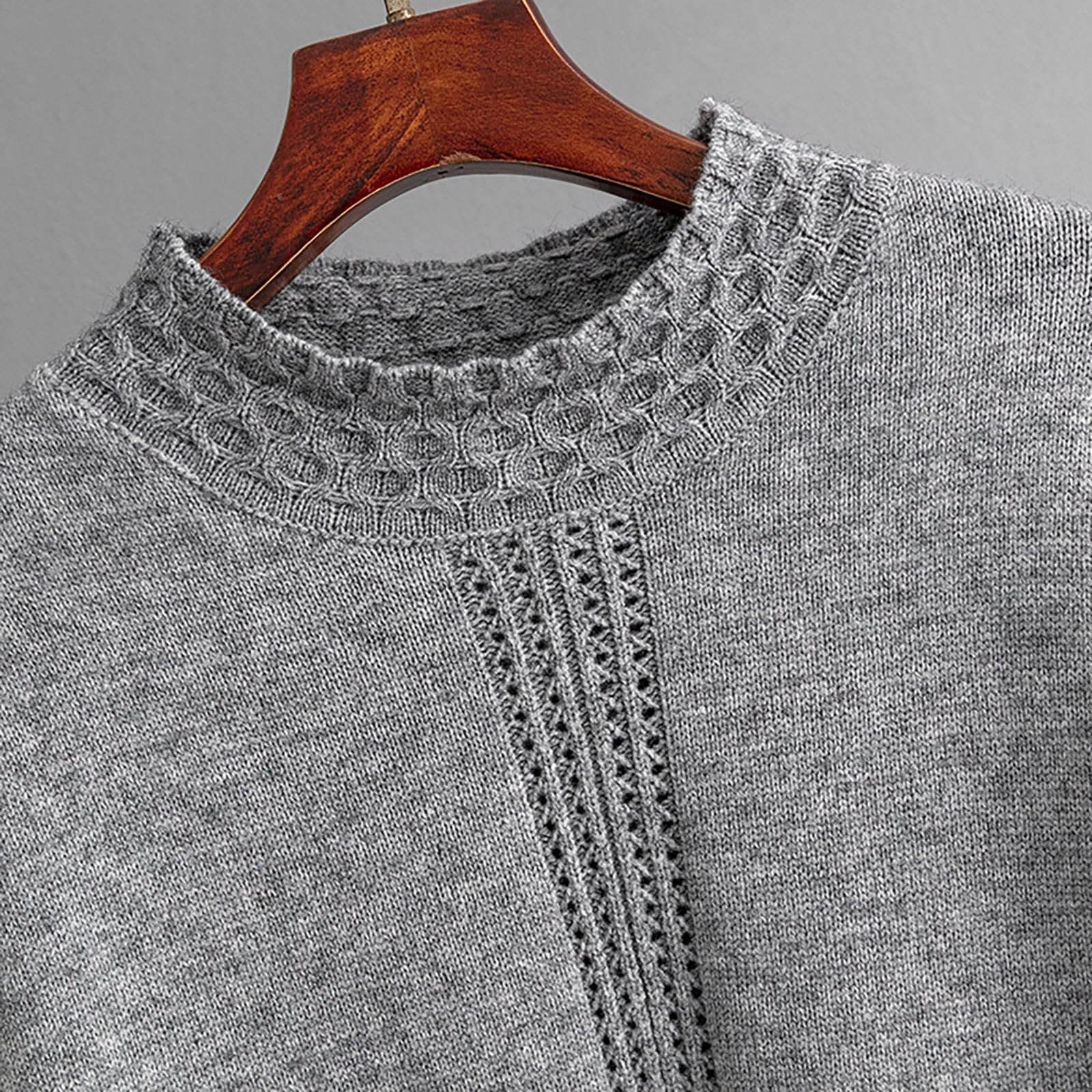 Genérico Camisones Mujer Dormir de Punto de Cuello de Manga Larga para Mujer, Pantalones de Pierna Ancha, versión Holgada, Conjuntos de Ropa Informal para el, Otoño e Invierno Pijamas De