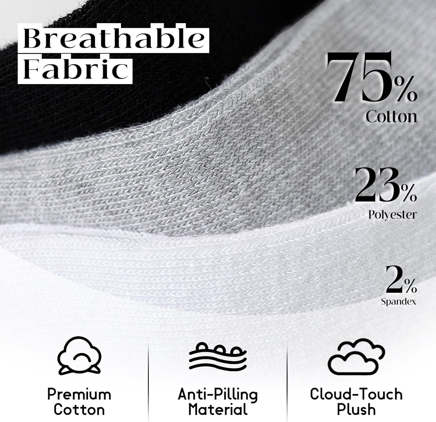 BYDOLL 9/18 Pairs Ankle Cotton Socks for Women Athletic Running Breathable Soft Socks No-Slip Grip for Sports and Casual - Image 2