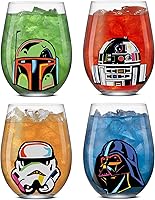 Vista 11 de JoyJolt Disney - Juego de copas de vino sin tallo de lujo de Mickey Mouse. 2 vasos de cristal europeo para beber. Artículos navideños premium