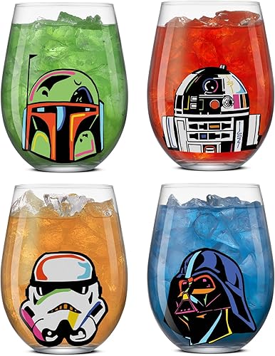 Miniatura 13 de JoyJolt Spirits - Copas de vino sin tallo para vino tinto o blanco (juego de 4) - 15 onzas