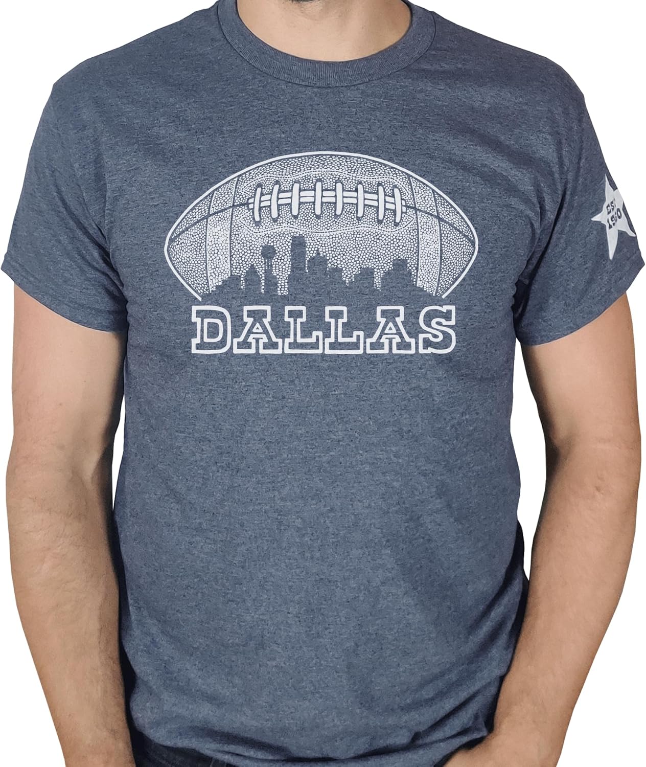 Skyline Football T-Shirt, Hand-Drawn, Made in USA