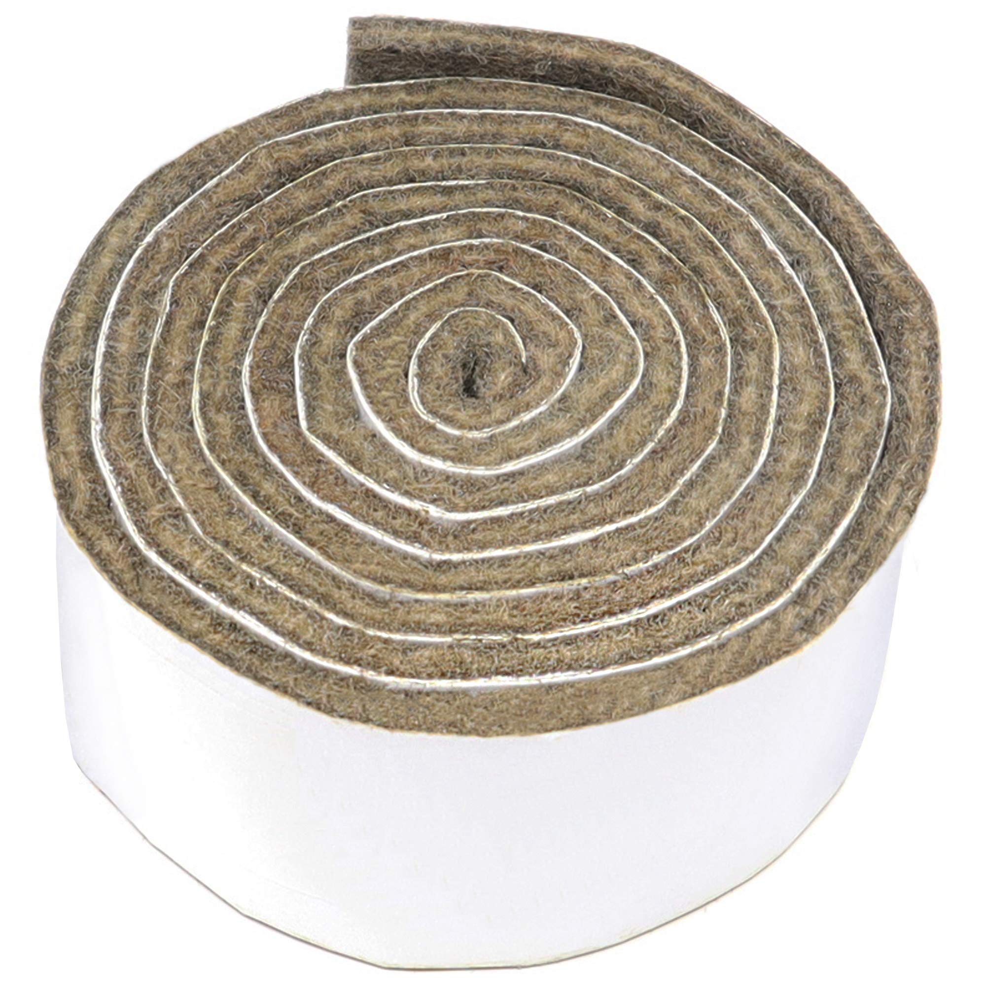 Adsamm® / 1 x self-adhesive Felt Strip/Brown / 1.14x39.37'' (29x1000 mm) / rectangular / 0.138'' / 3.5 mm thick stick-on furniture felt glides/Furniture & Chair Glides