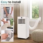 SereneLife 8,000 BTU Portable Air Conditioner and Heater, Small AC with Dehumidifier and Fan, Mini AC Unit with 350 Sq. Ft. Coverage, Includes Remote Control and Window Mount Kit