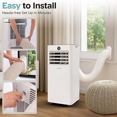 Miniatura 5 de SereneLife Aire Acondicionado y Calentador Portátil de 8,000 BTU, AC Pequeño con Deshumidificador y Ventilador, Mini Unidad de AC con Cobertura de