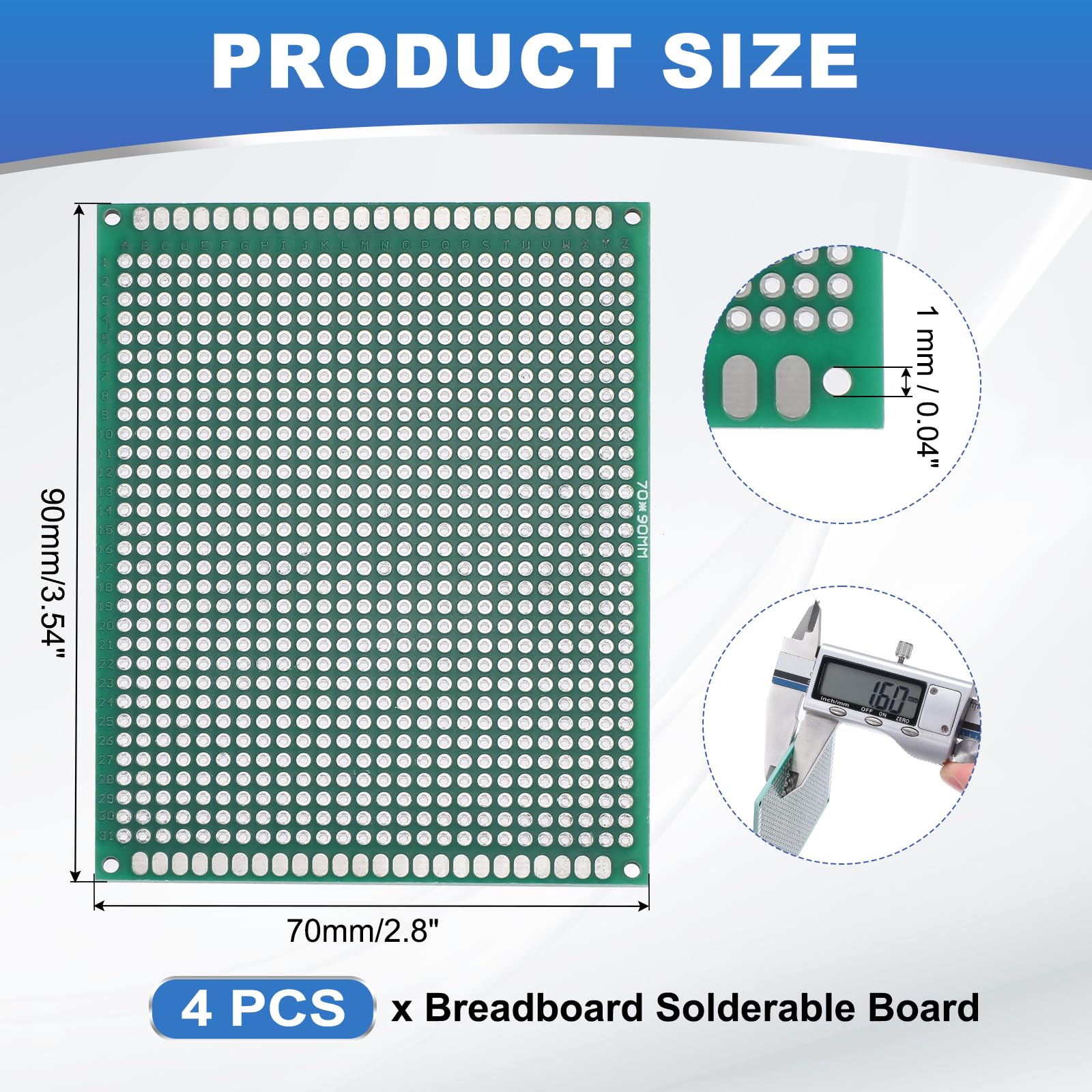QUARKZMAN 4 szt. Spawalnej Płytki Obwodowej 90mm x 70mm Zielona PCB Dwustronna Cynowana Płyta Prototypowa Dla Elektroniki DIY Projekty obwodów