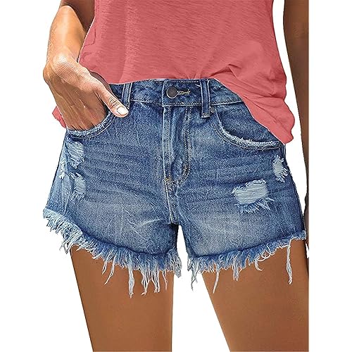 KISSMODA Women's Casual Denim Shorts Summer Jeans Stretchy Hot Short Pants